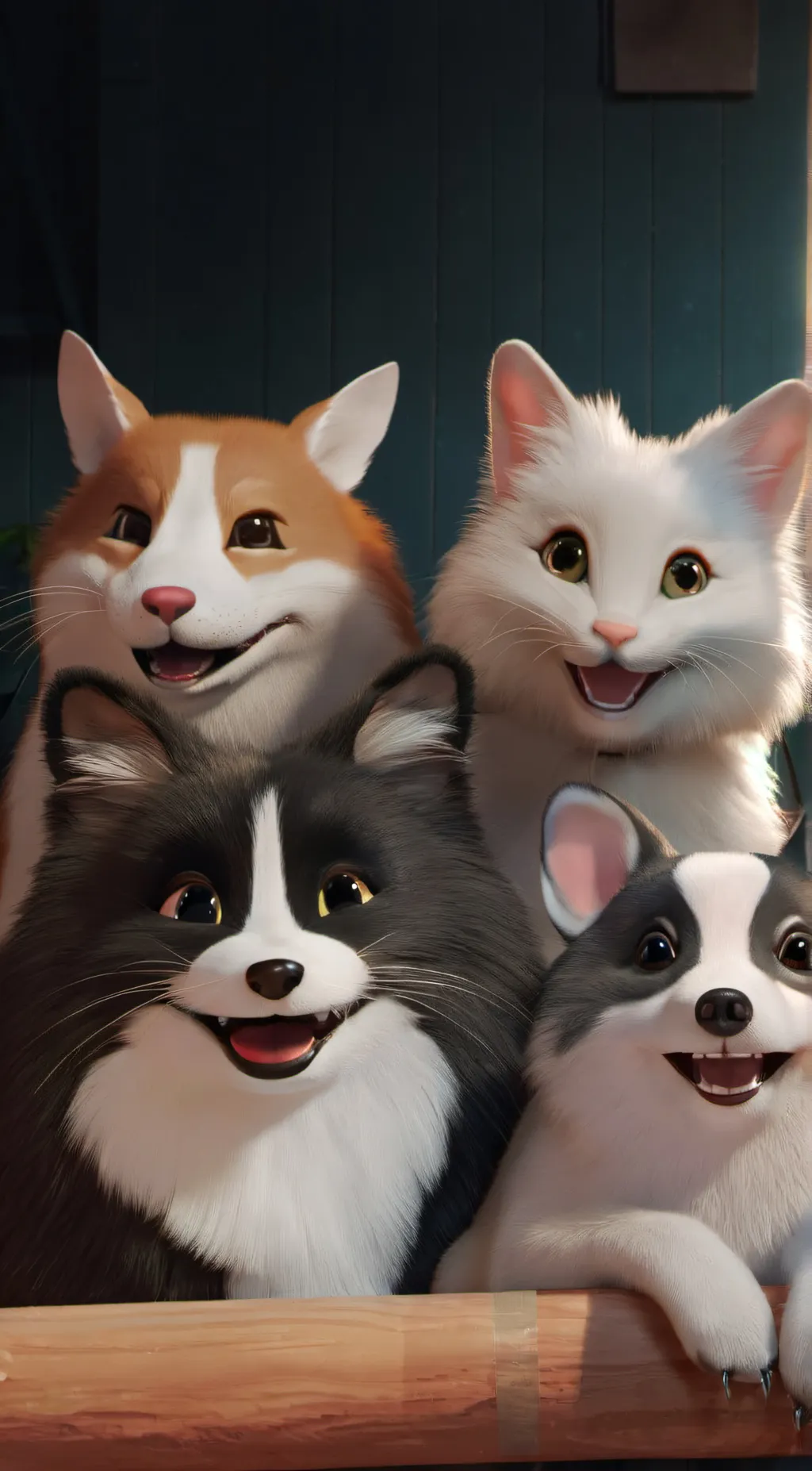 ai character: Smiling critters  background