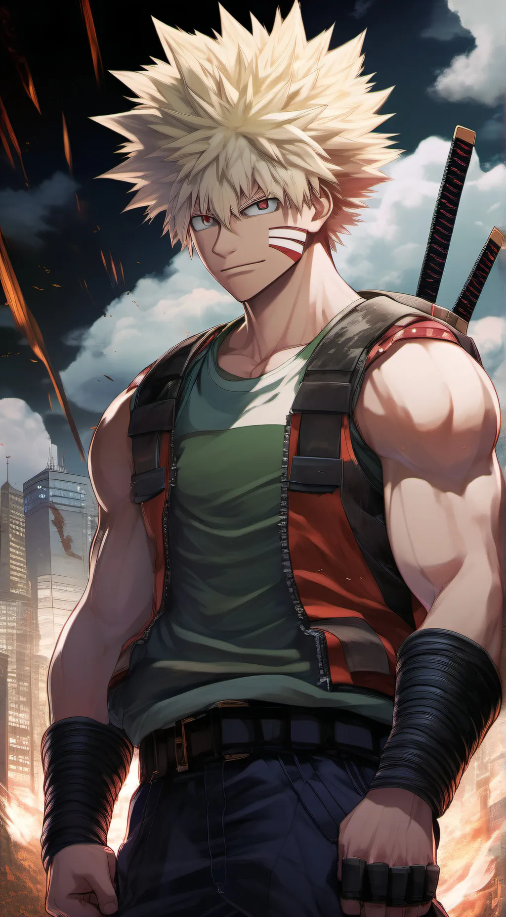 ai character: Katsuki Bakugou background