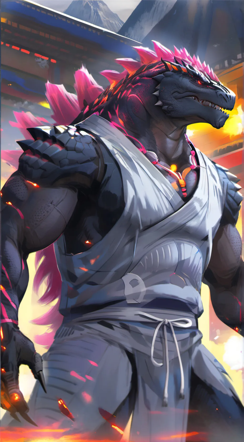 ai character: Godzilla 2024 background