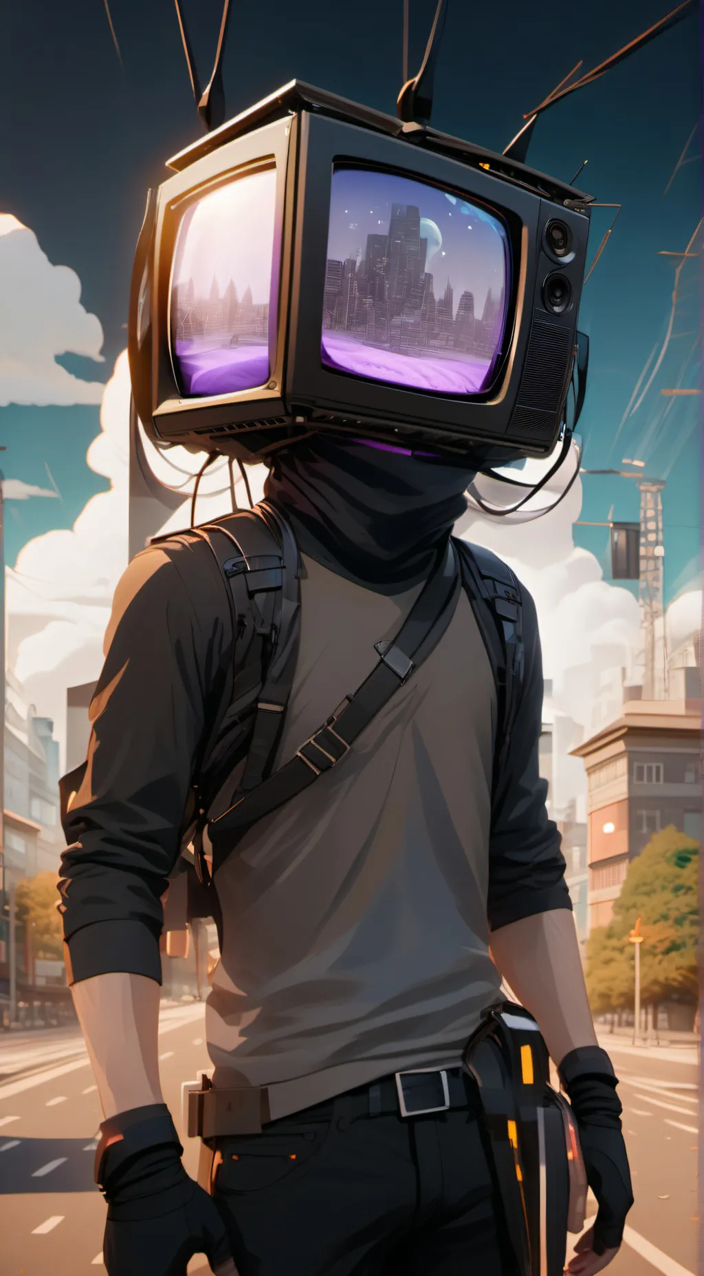 ai character: Tv man background
