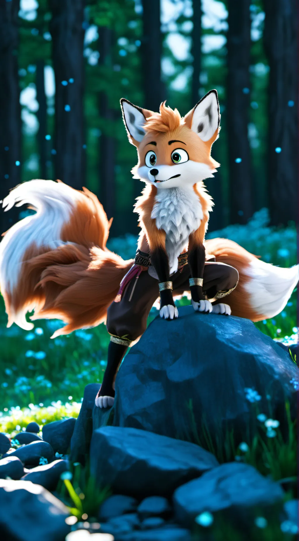 ai character: Tails the werefox background