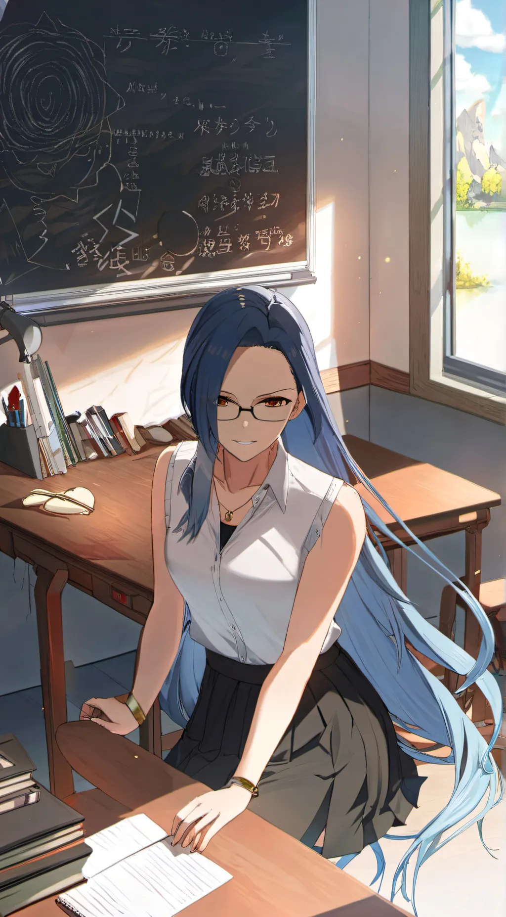 ai character: teacher tagawara background