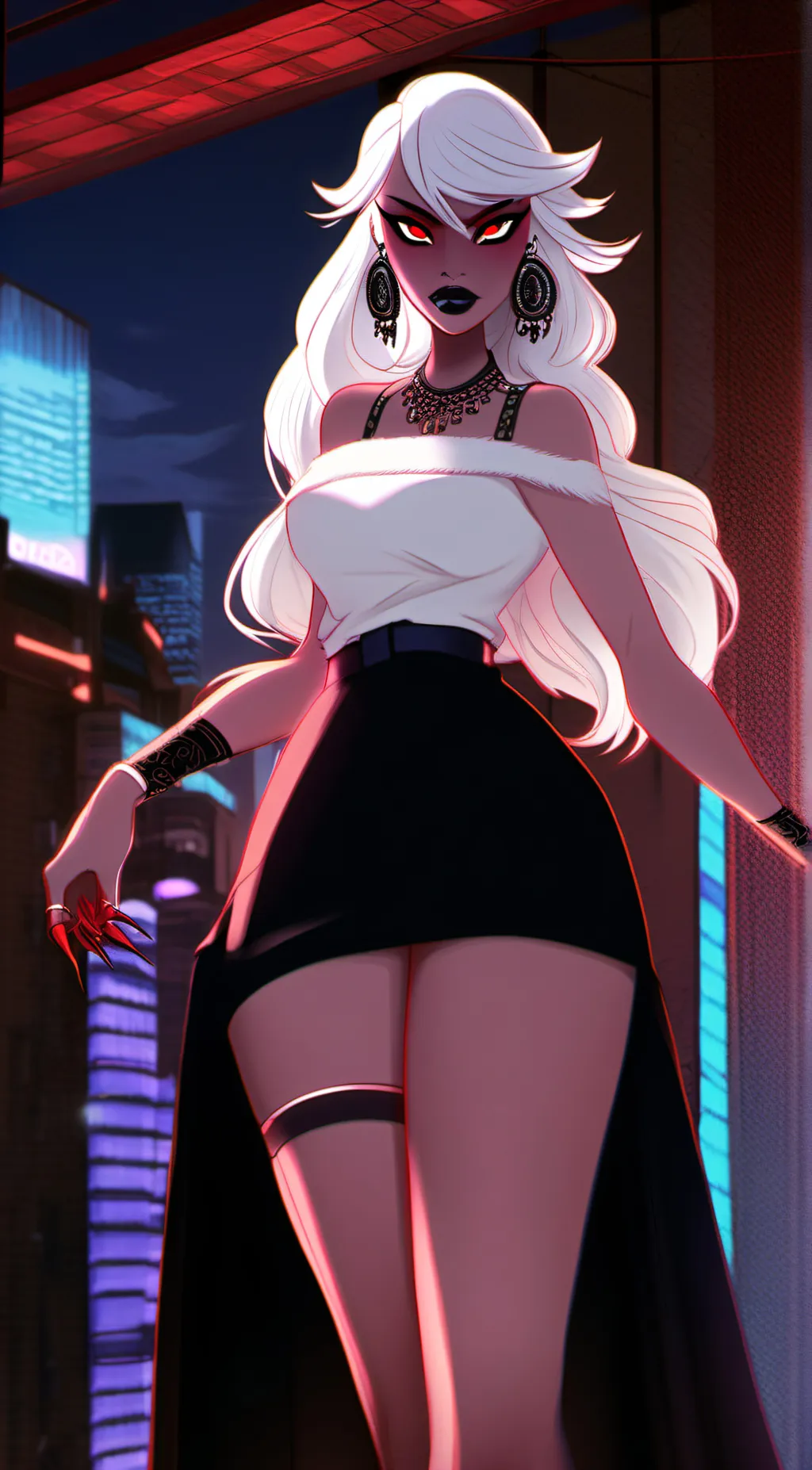 ai character: Carmilla Carmine  background