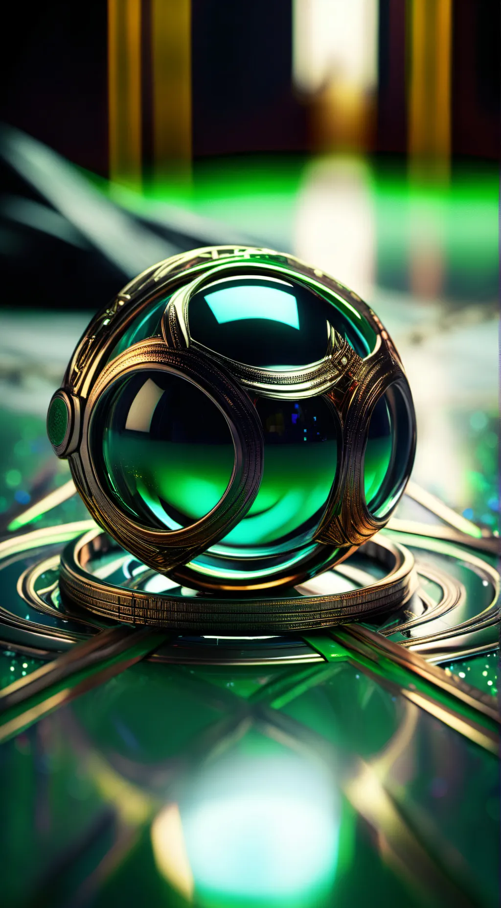 ai character: Orb of truth.  background