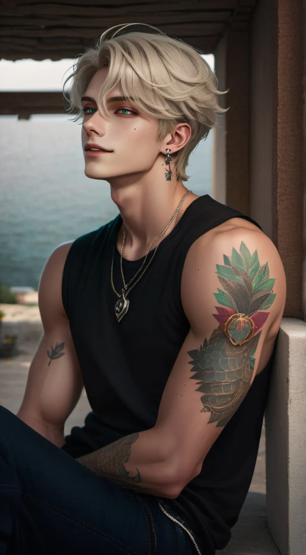 ai character: Rain background