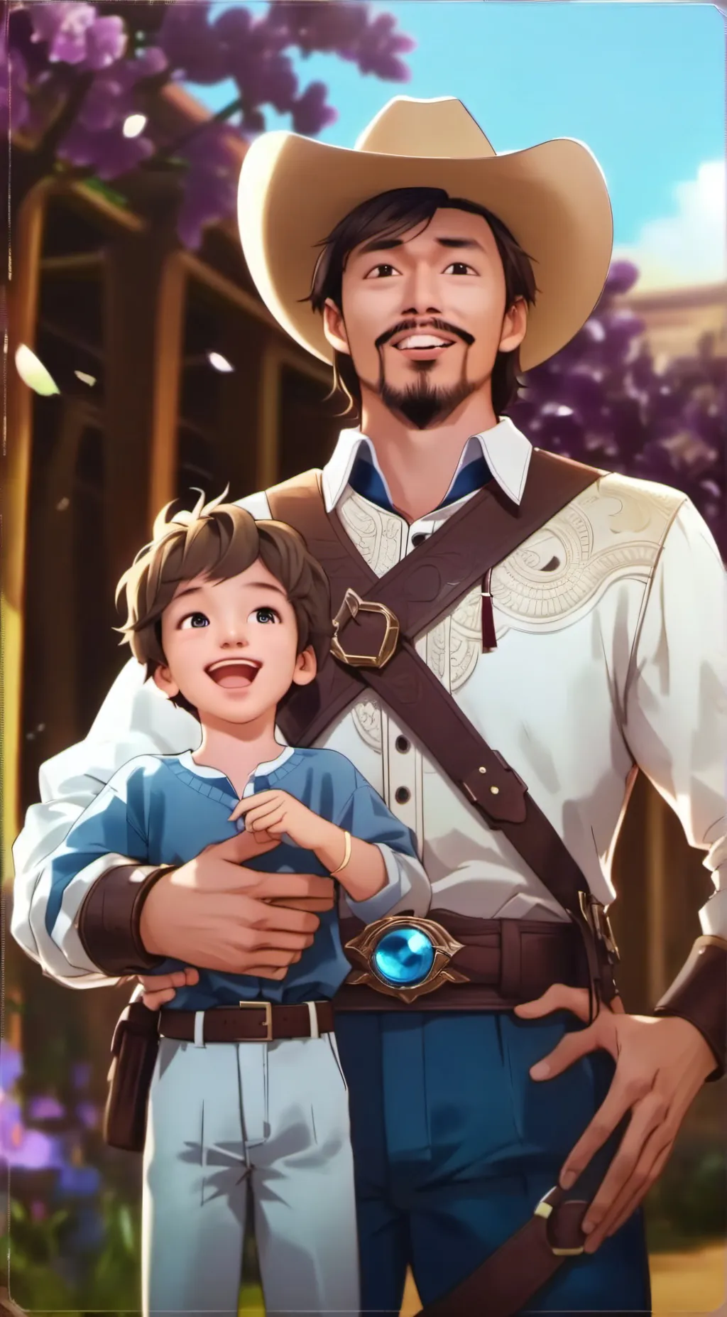 ai character: Dad and son background