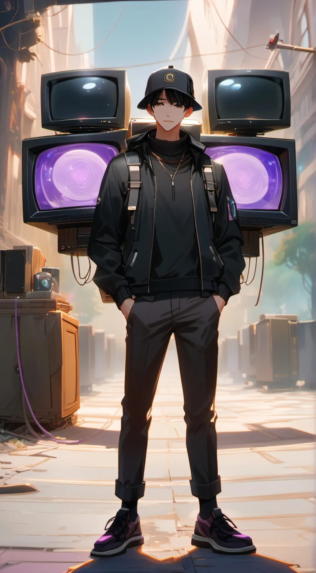 ai character: upgraded titan TV background