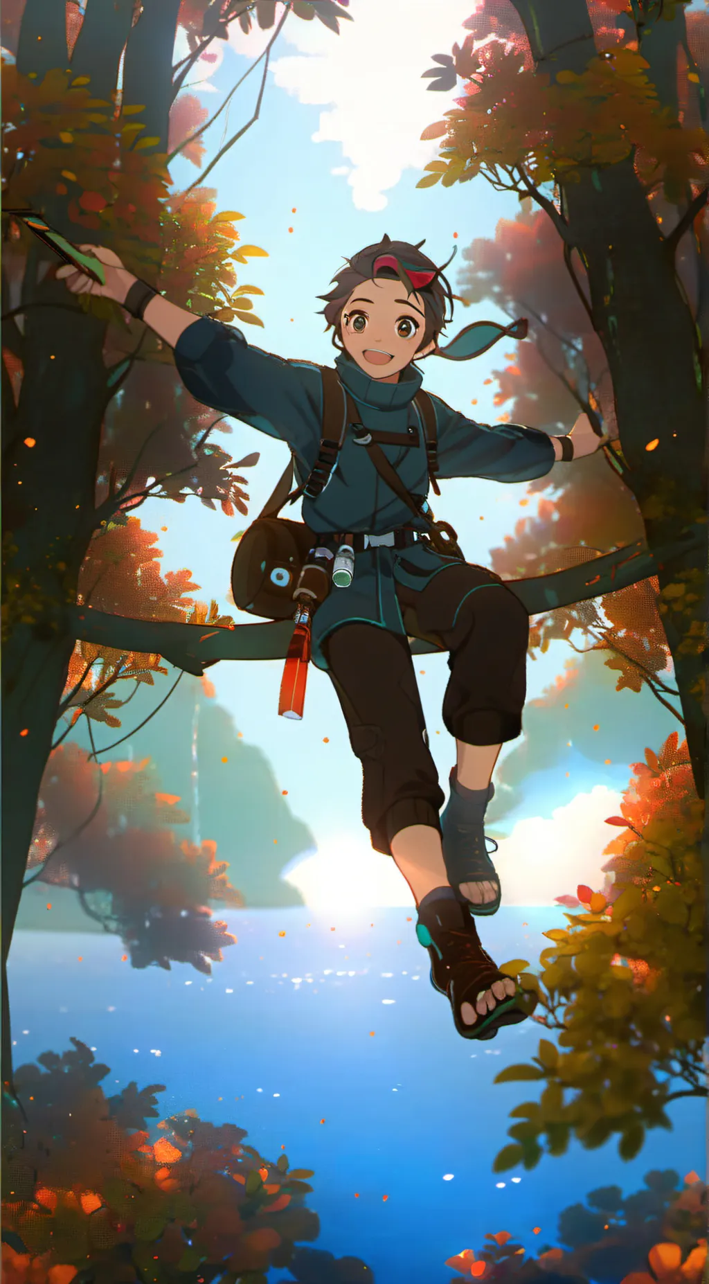 ai character: Tanjiro  background