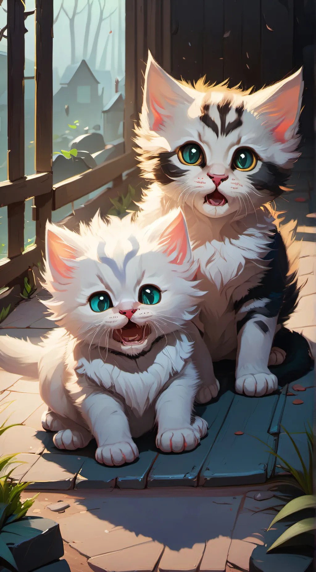 ai character: Homeless kittens  background