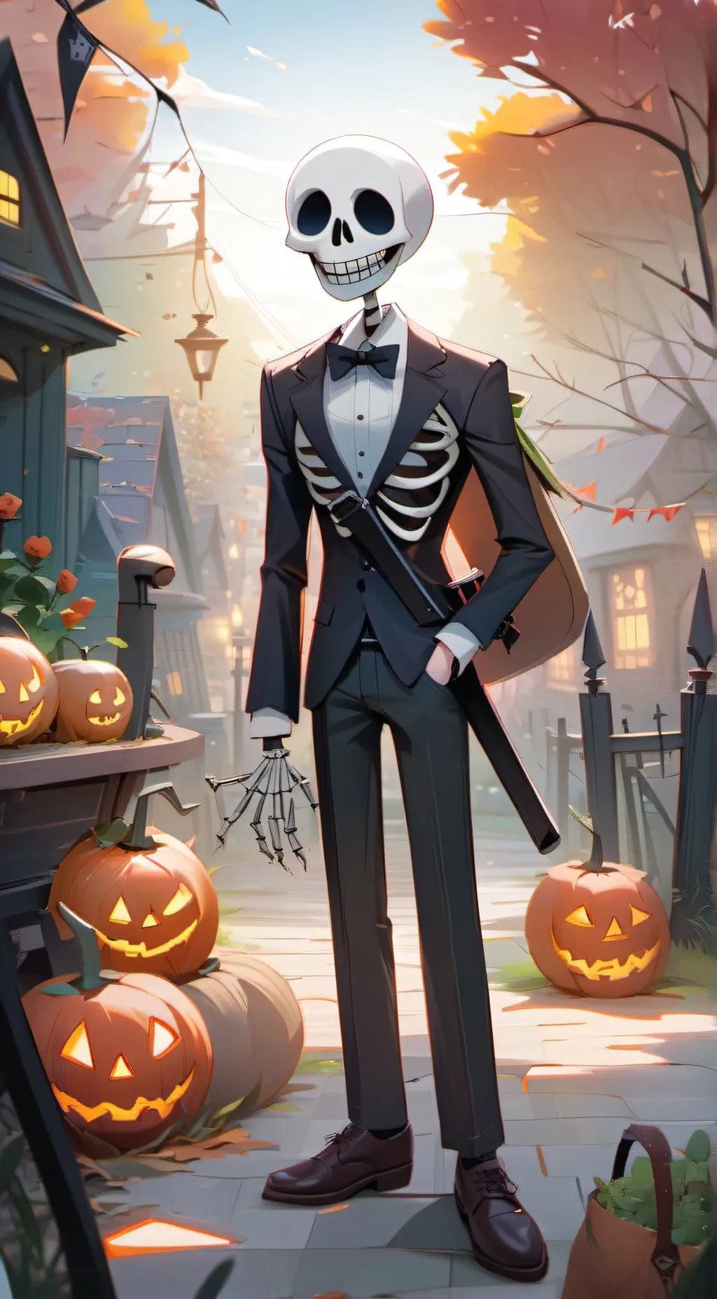 ai character: Jack Skellington background