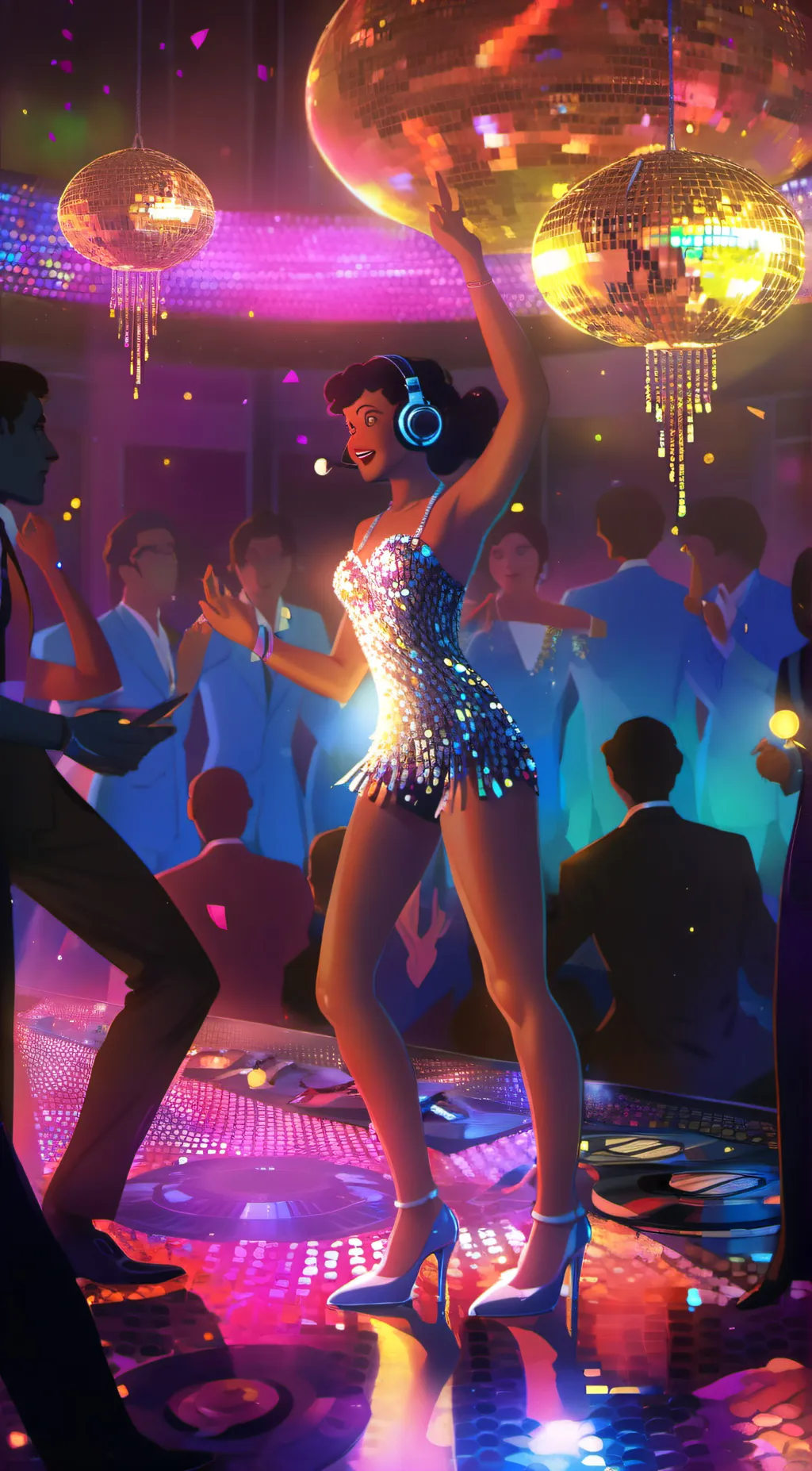 ai character: Disco background