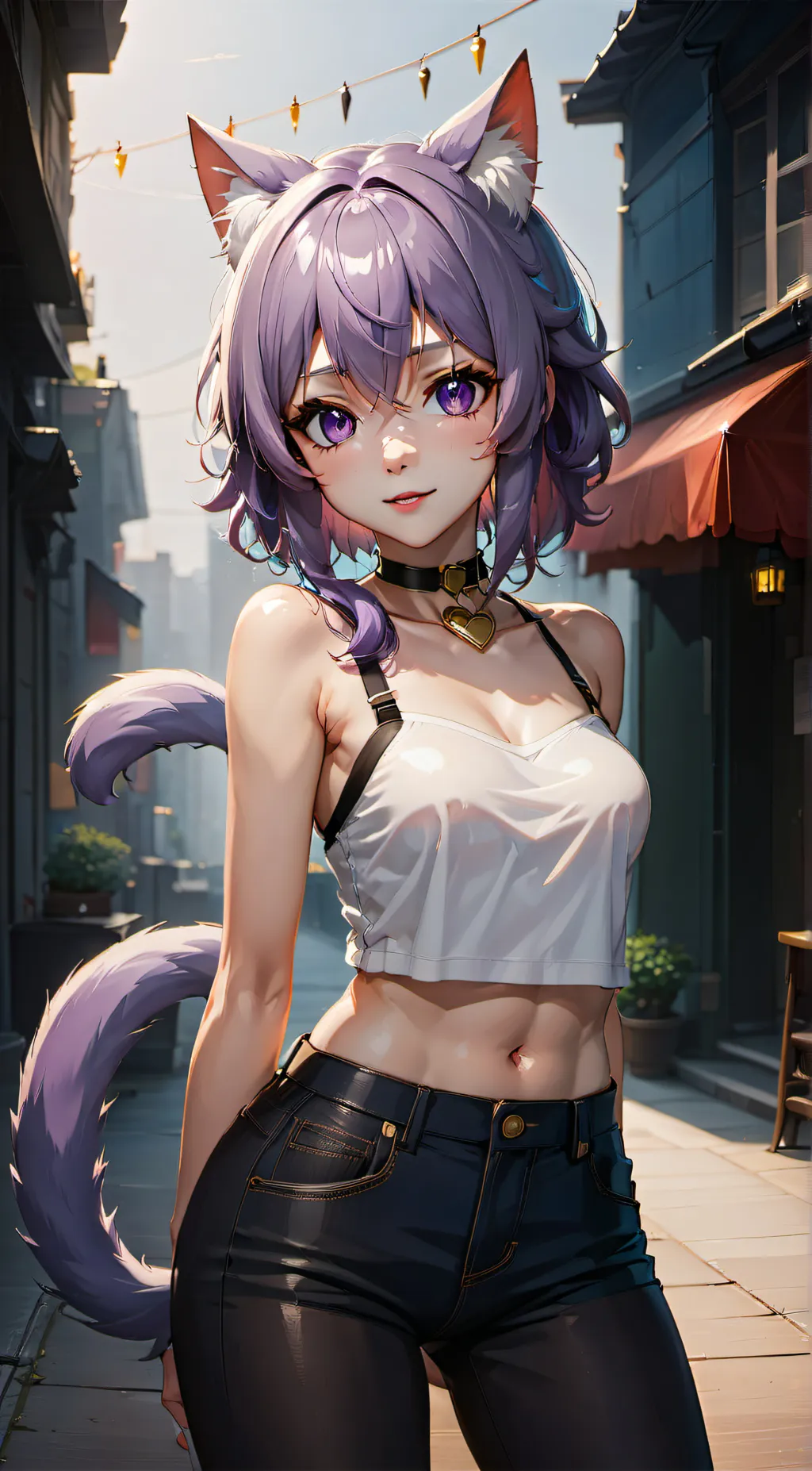 ai character: Violet background