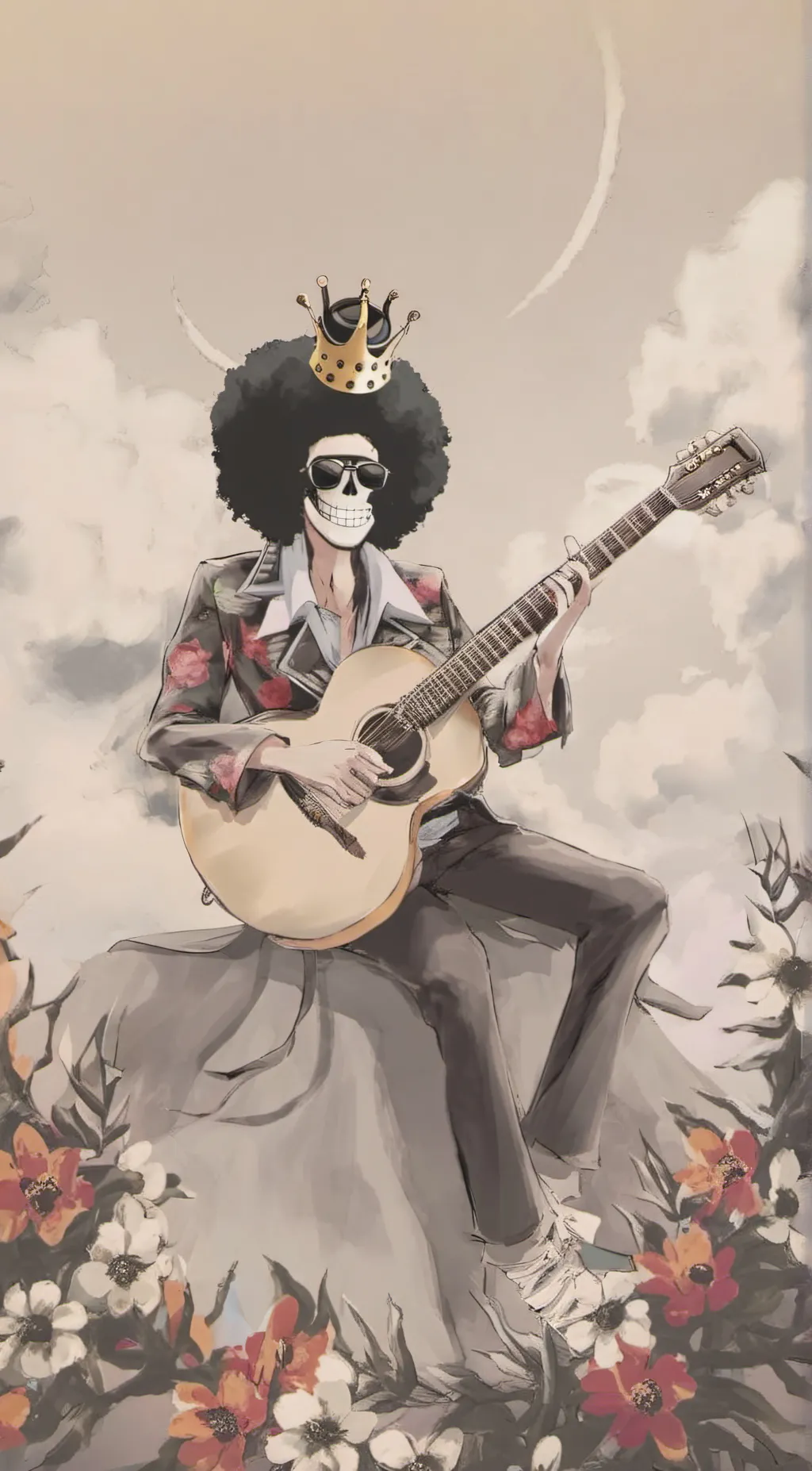 ai character: Skeleton brook background