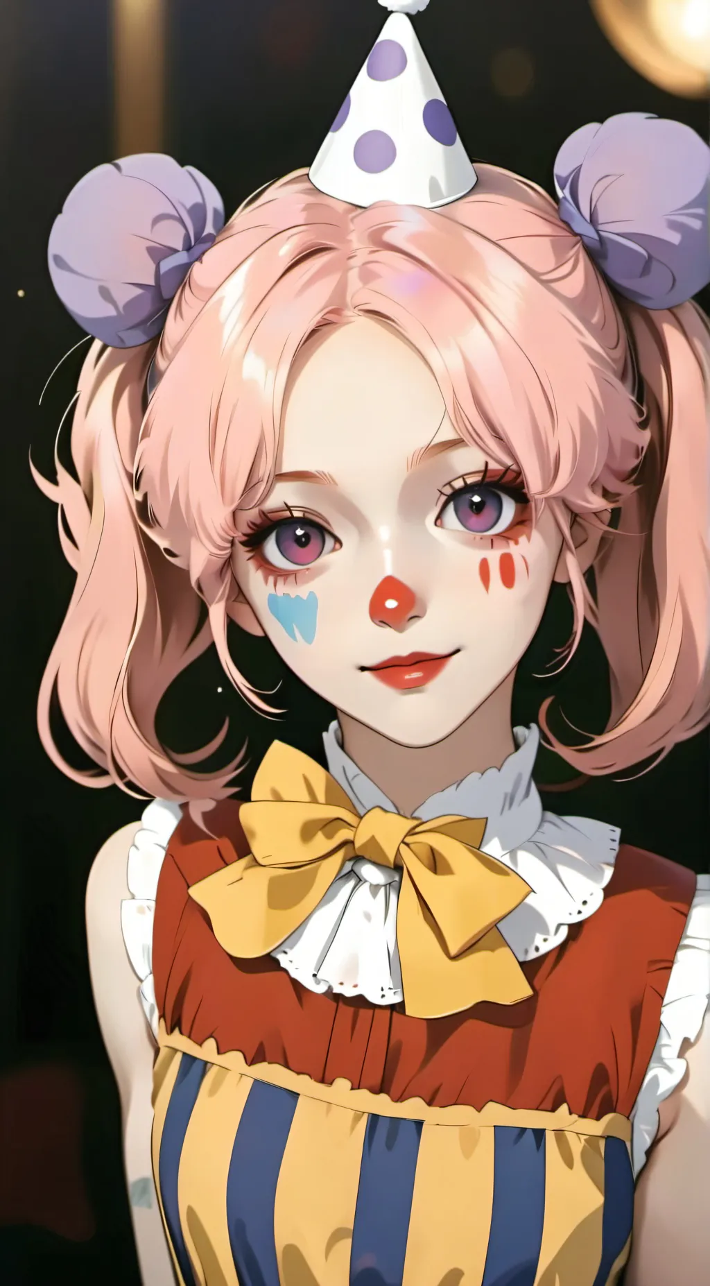 ai character: candy clown  background