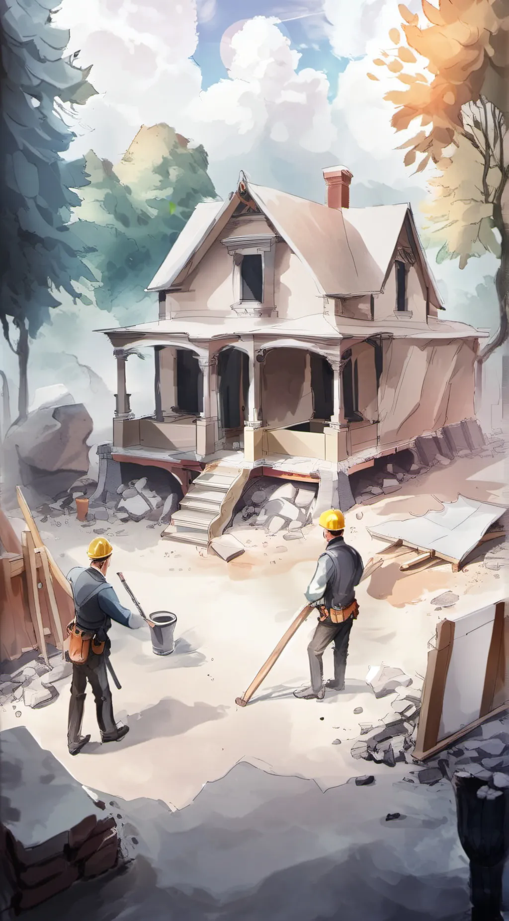 ai character: Build a house background