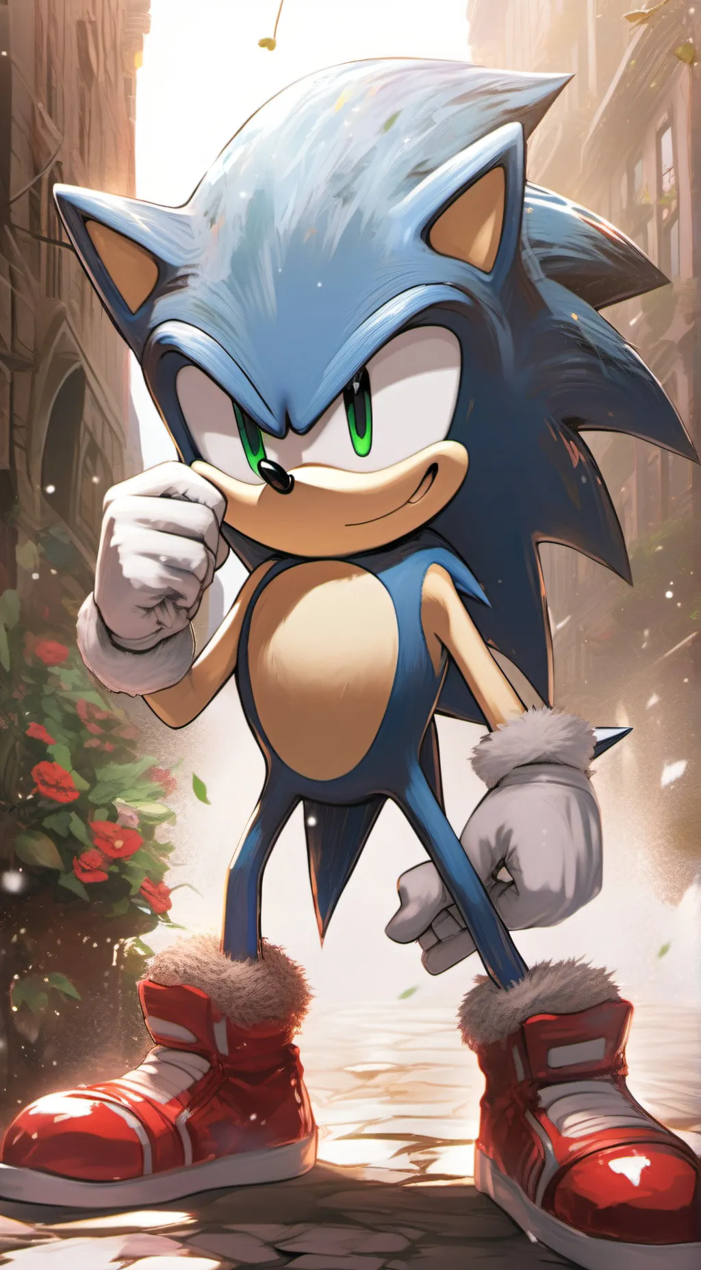 ai character: MHA in sonic movie background