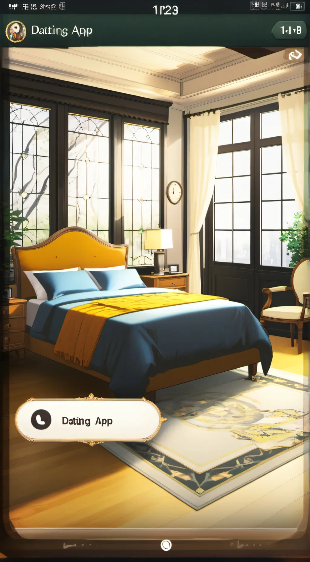 ai character: SLEEP OVER background
