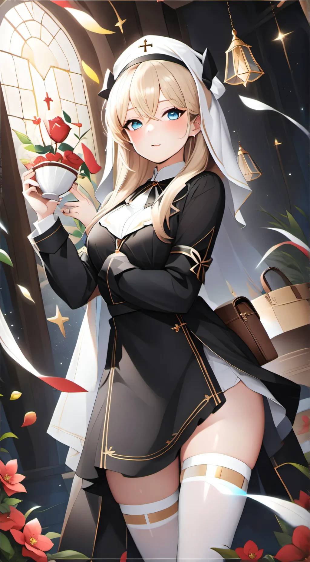 ai character: Nun background