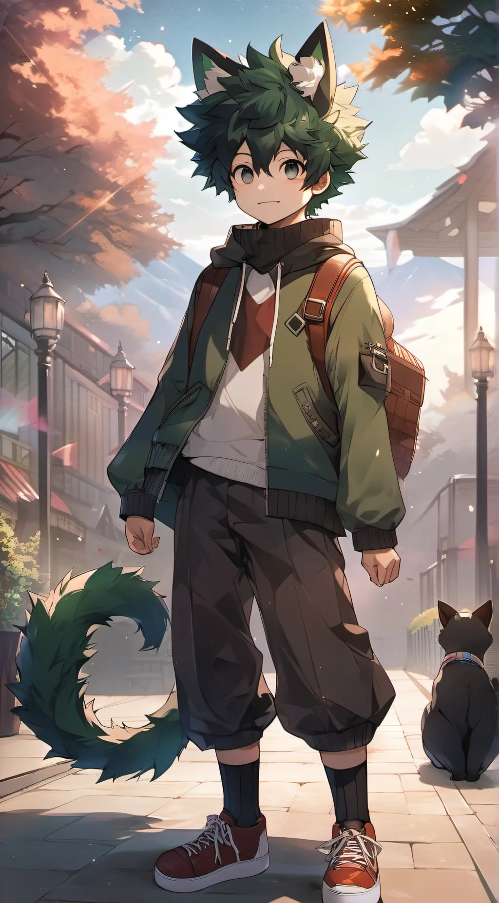 ai character: You/deku as a cat background