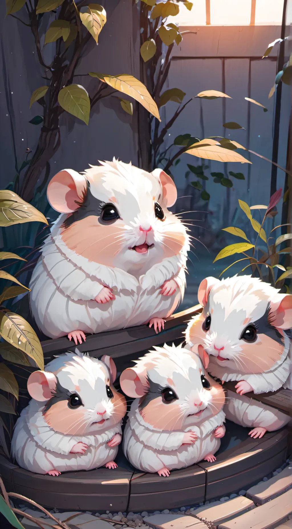 ai character: 4 ulgy hams remake background