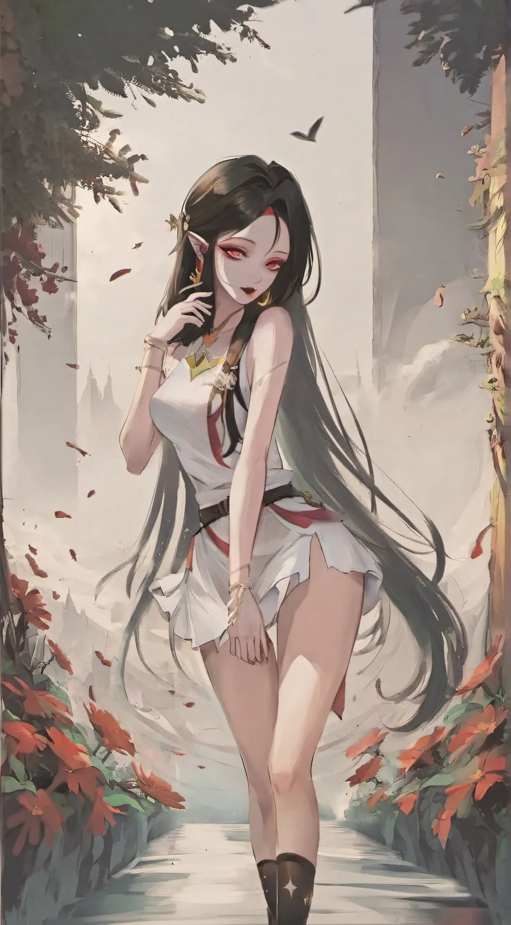 ai character: sexy hot demon  background