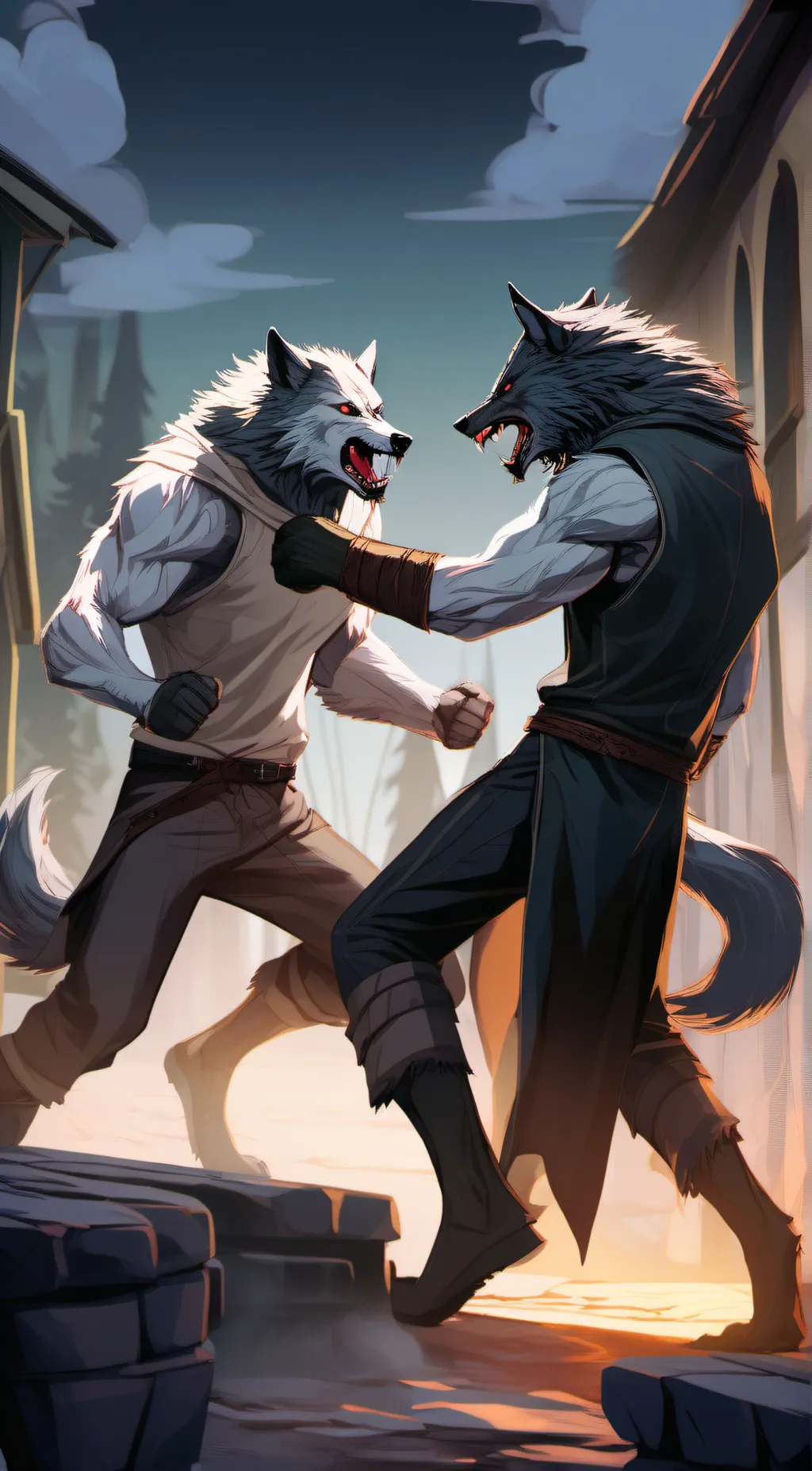 ai character: shadow and light background