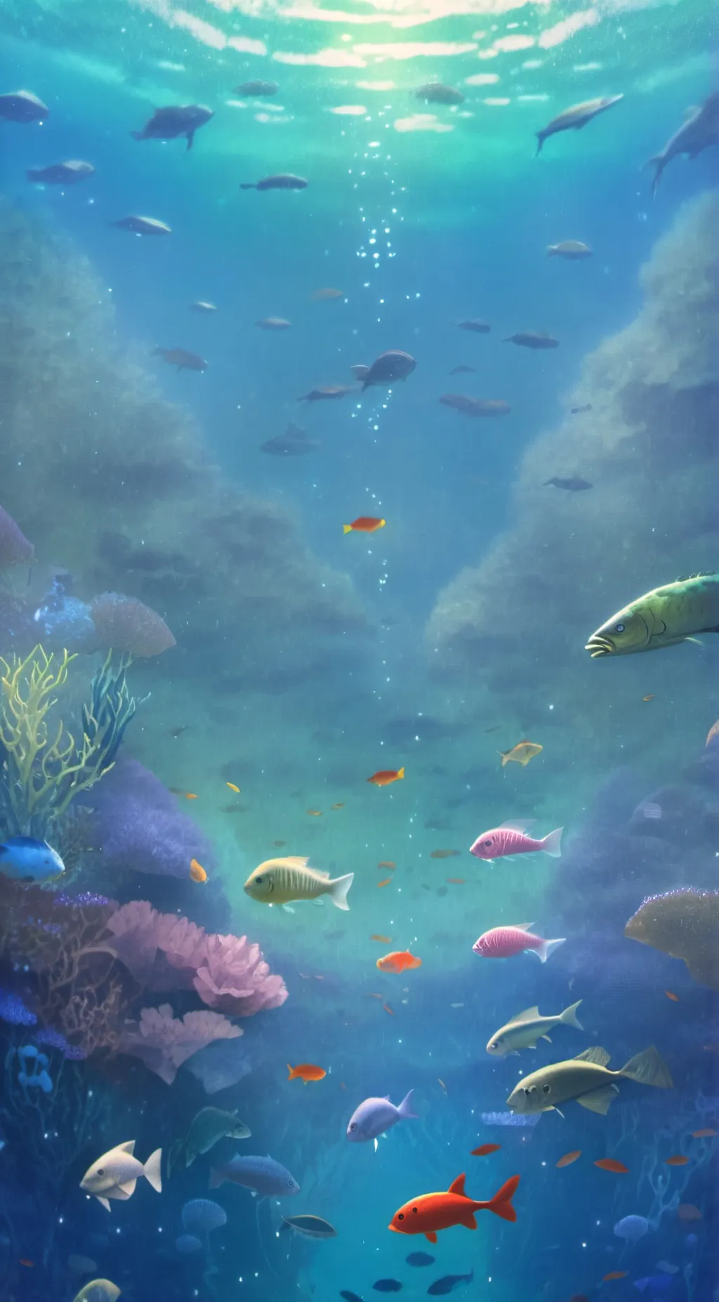 ai character: fish background