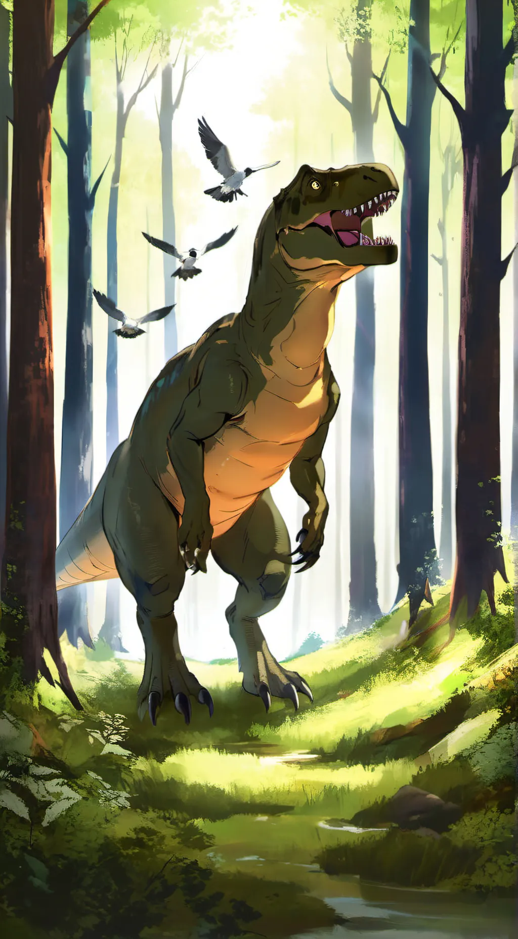 ai character: Pet T-rex background
