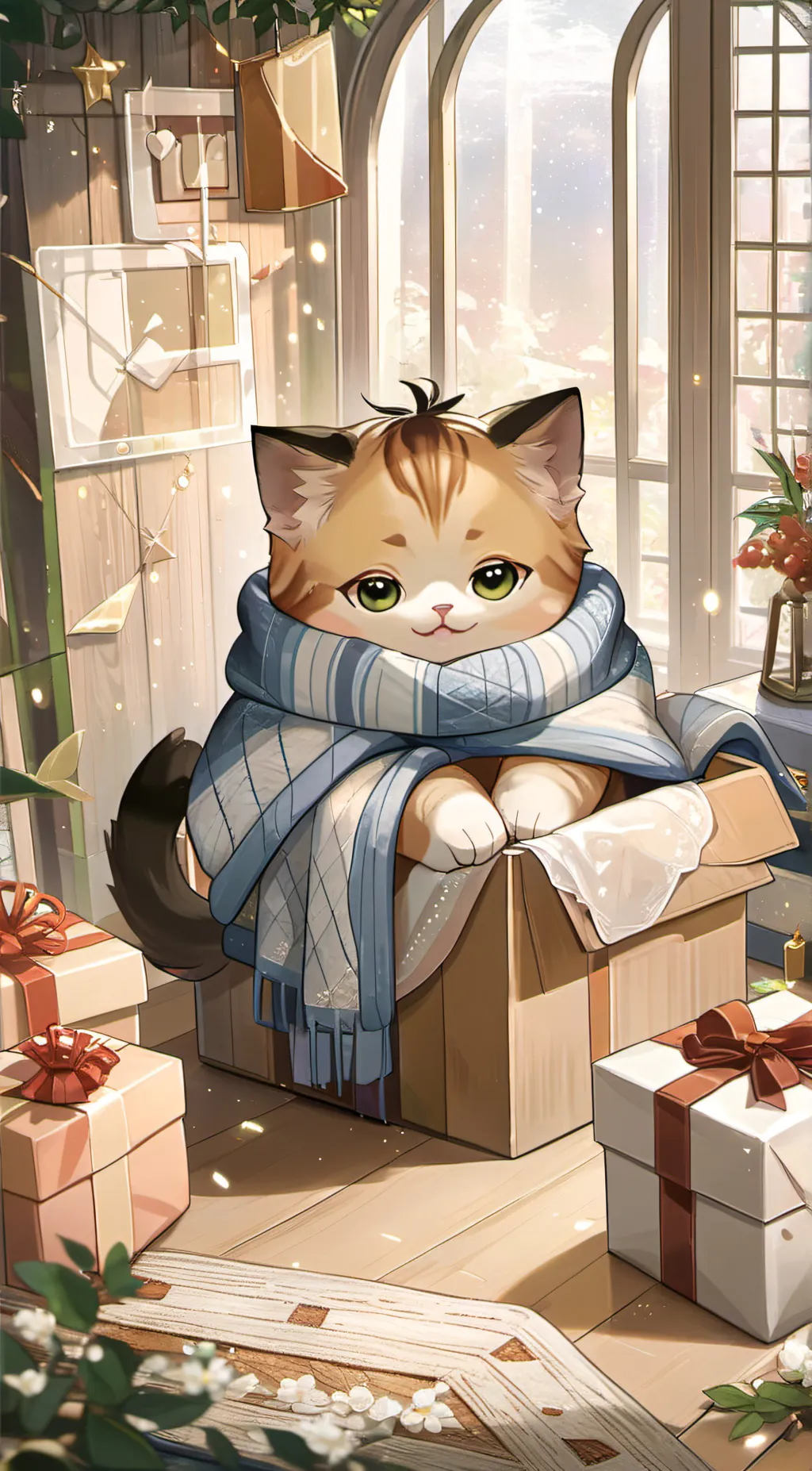ai character: Blanket cat background
