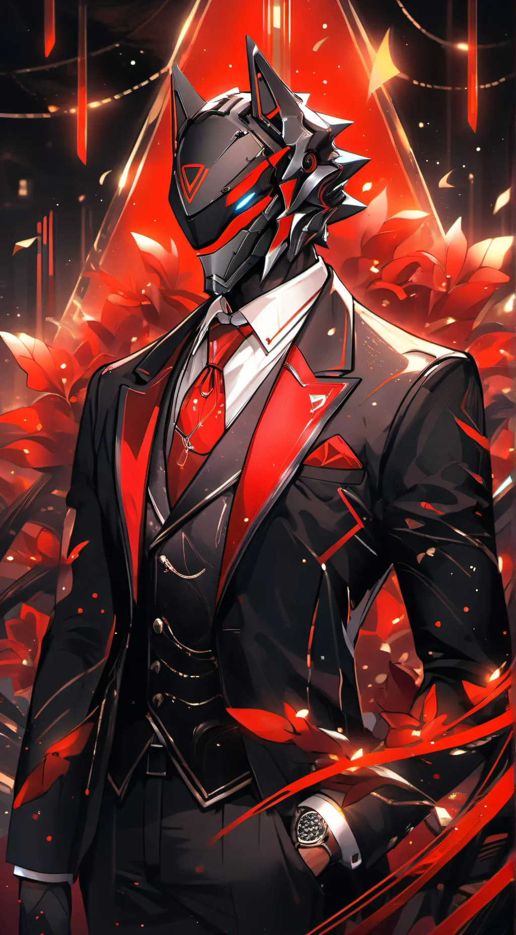 ai character: robotic suit background