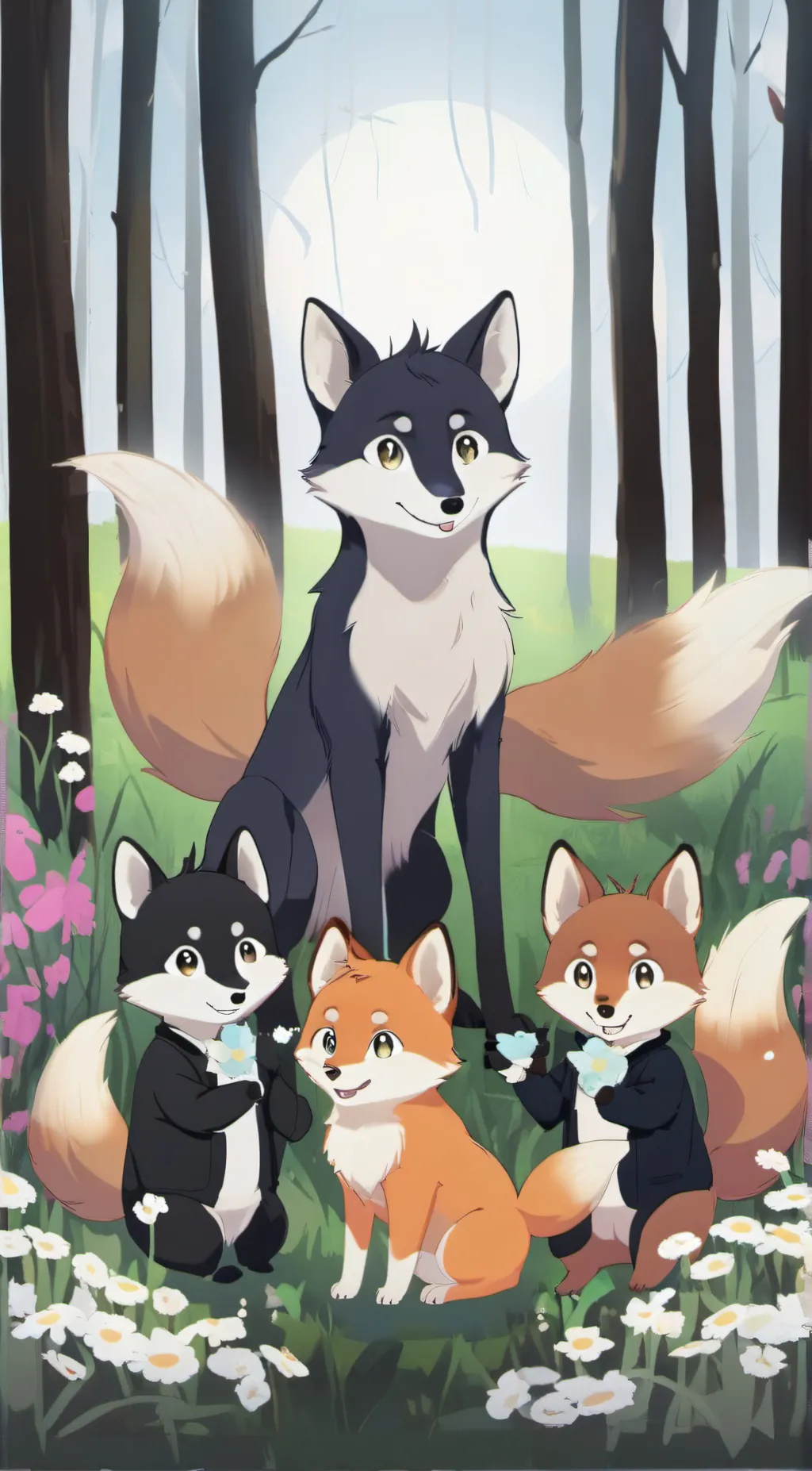 ai character: Violet background