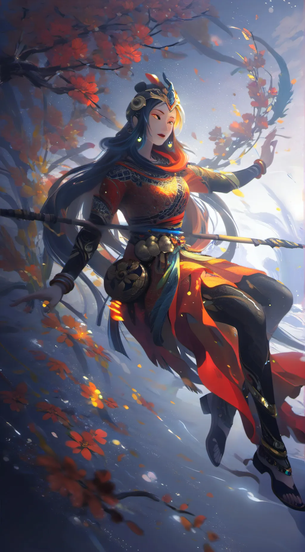 ai character: flame background