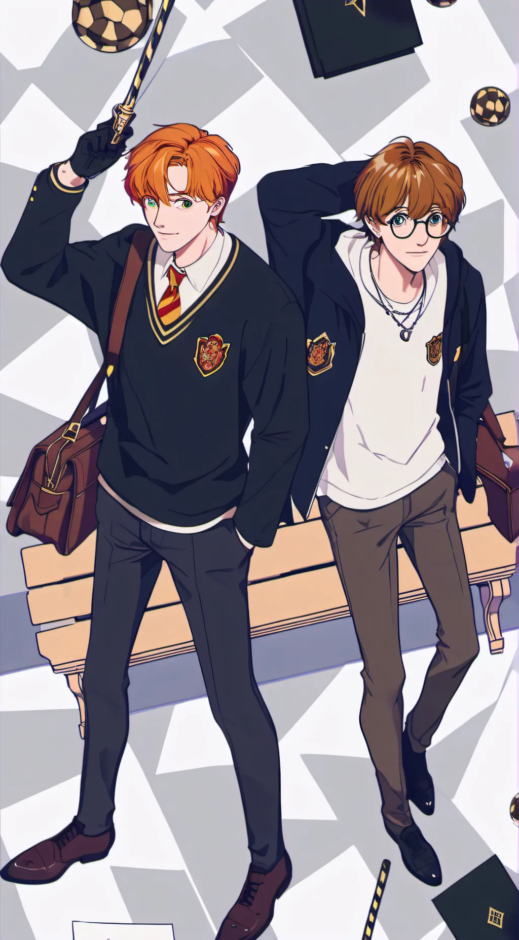 ai character: Harry And Ron  background