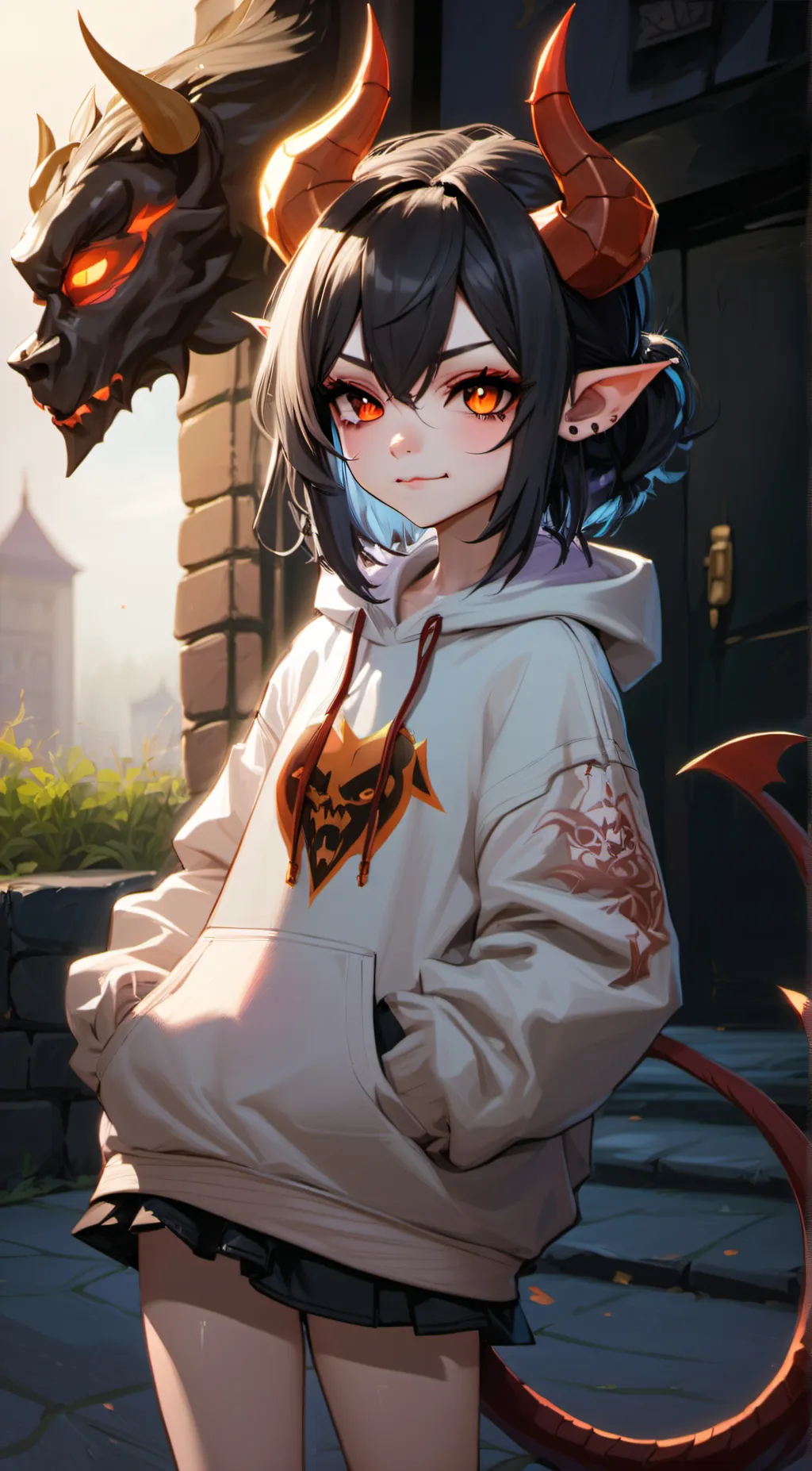 ai character: cloudy background