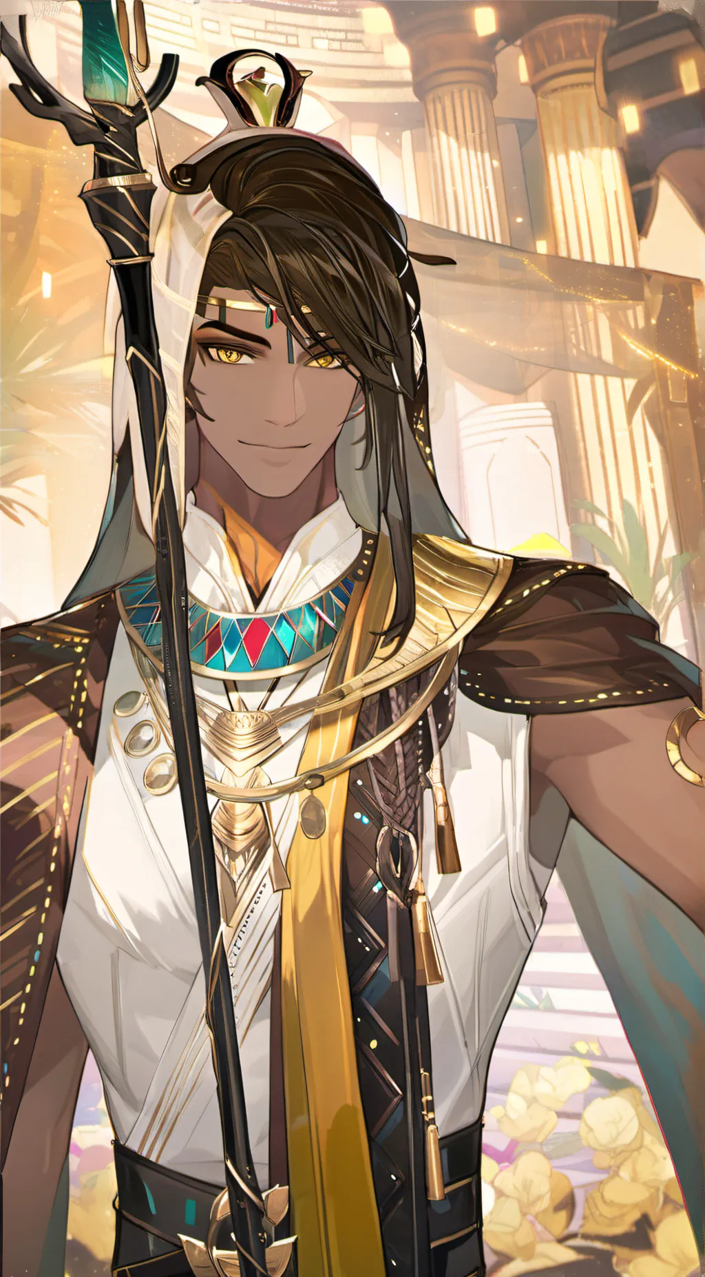 ai character: Smoke background