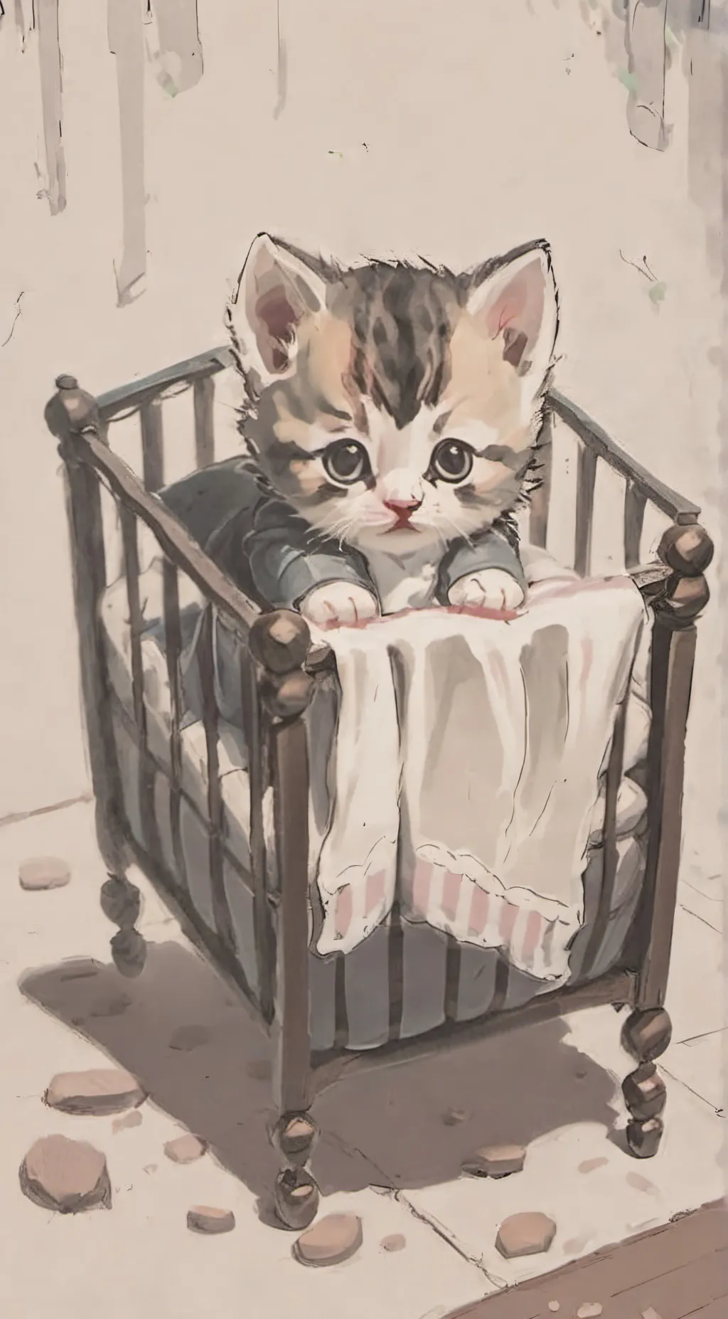 ai character: baby kitty background
