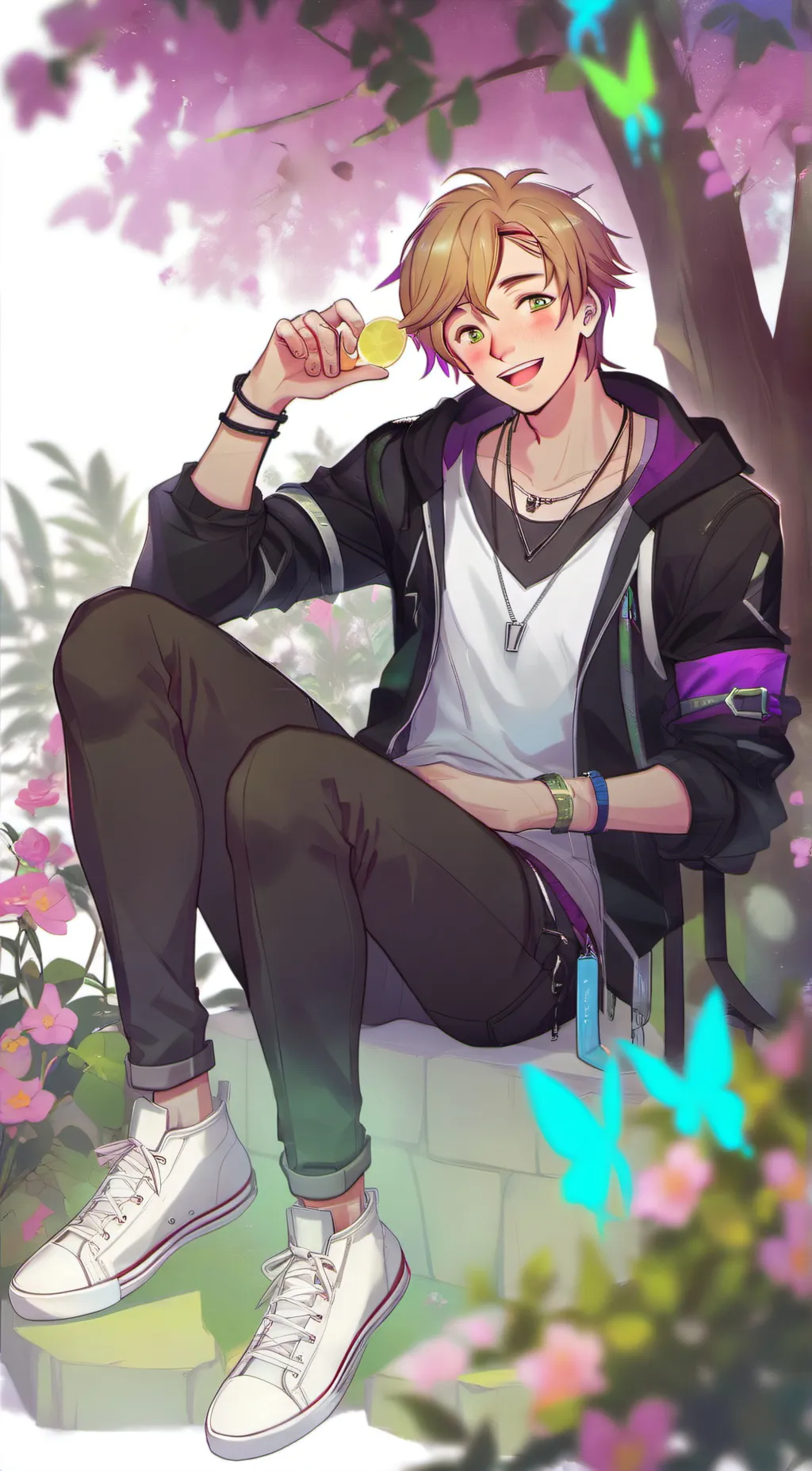 ai character: greenflame background