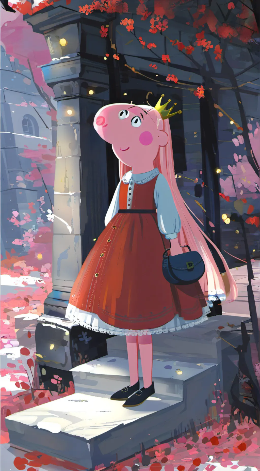 ai character: Peppa pig  background