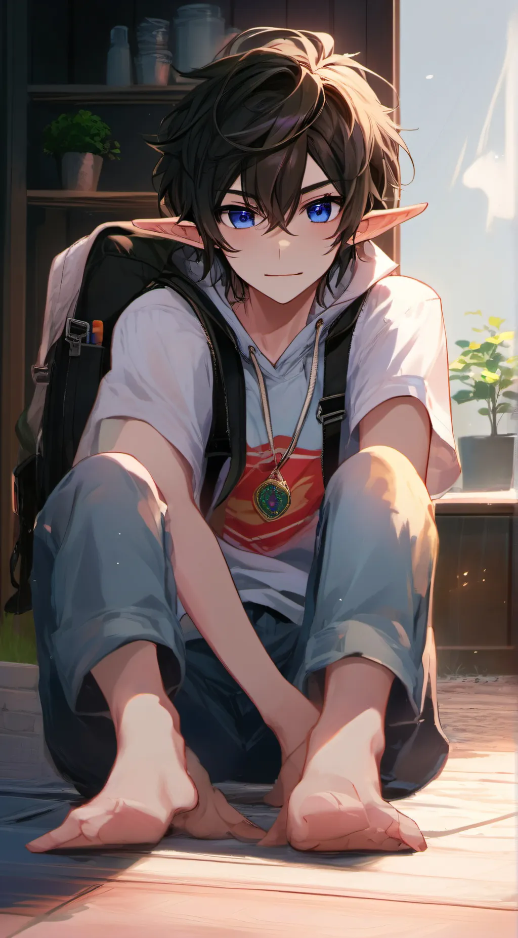 ai character:  finny background