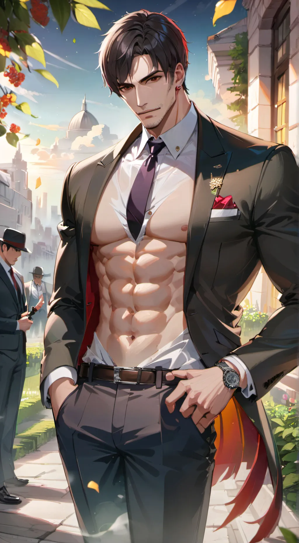 ai character: gay husband vaping background