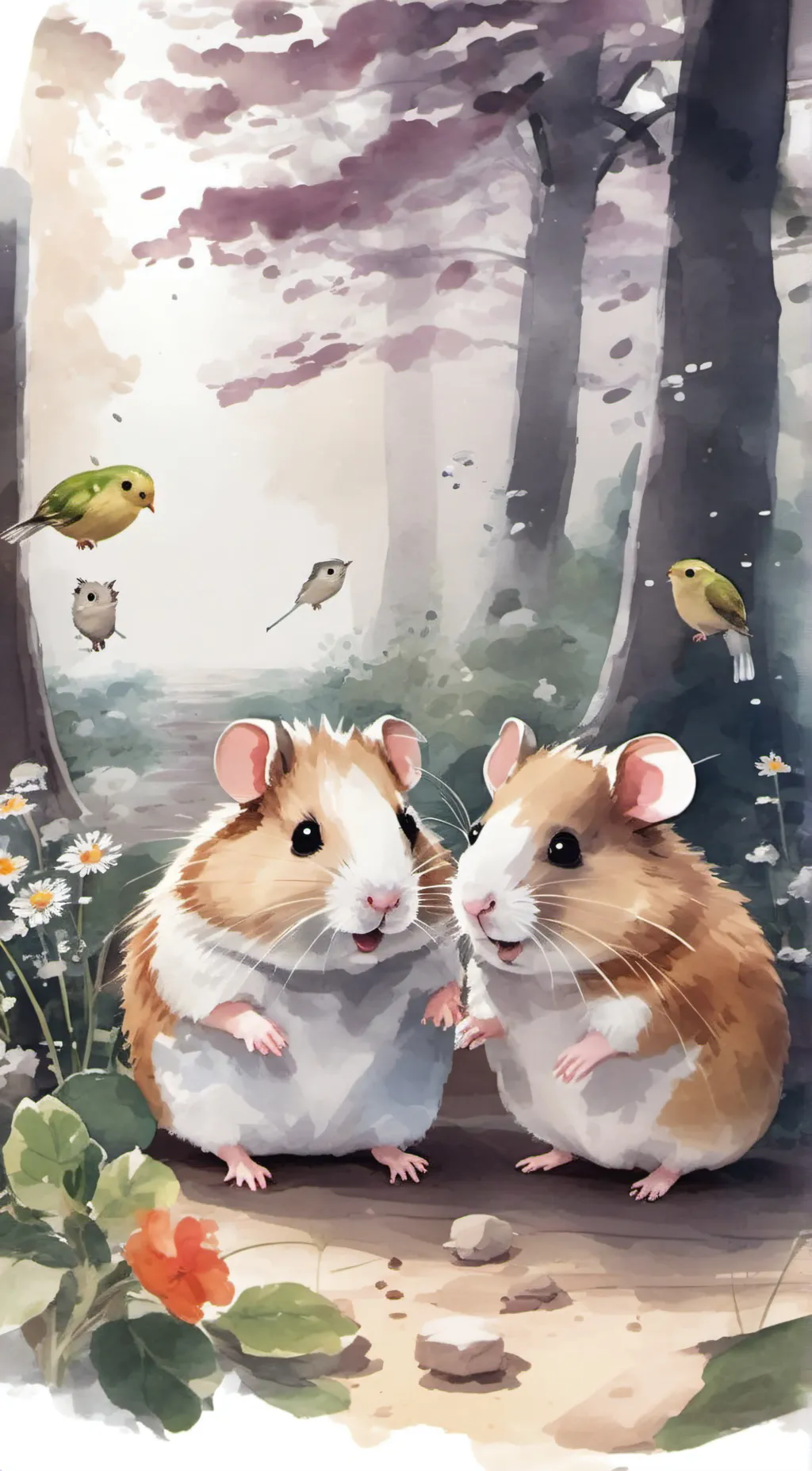 ai character: hampter boy.  background