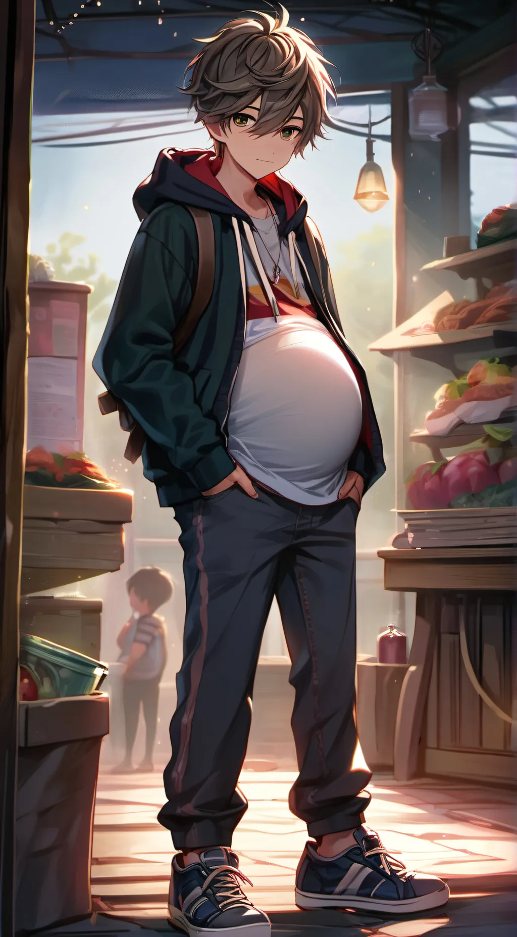 ai character: pregnant background