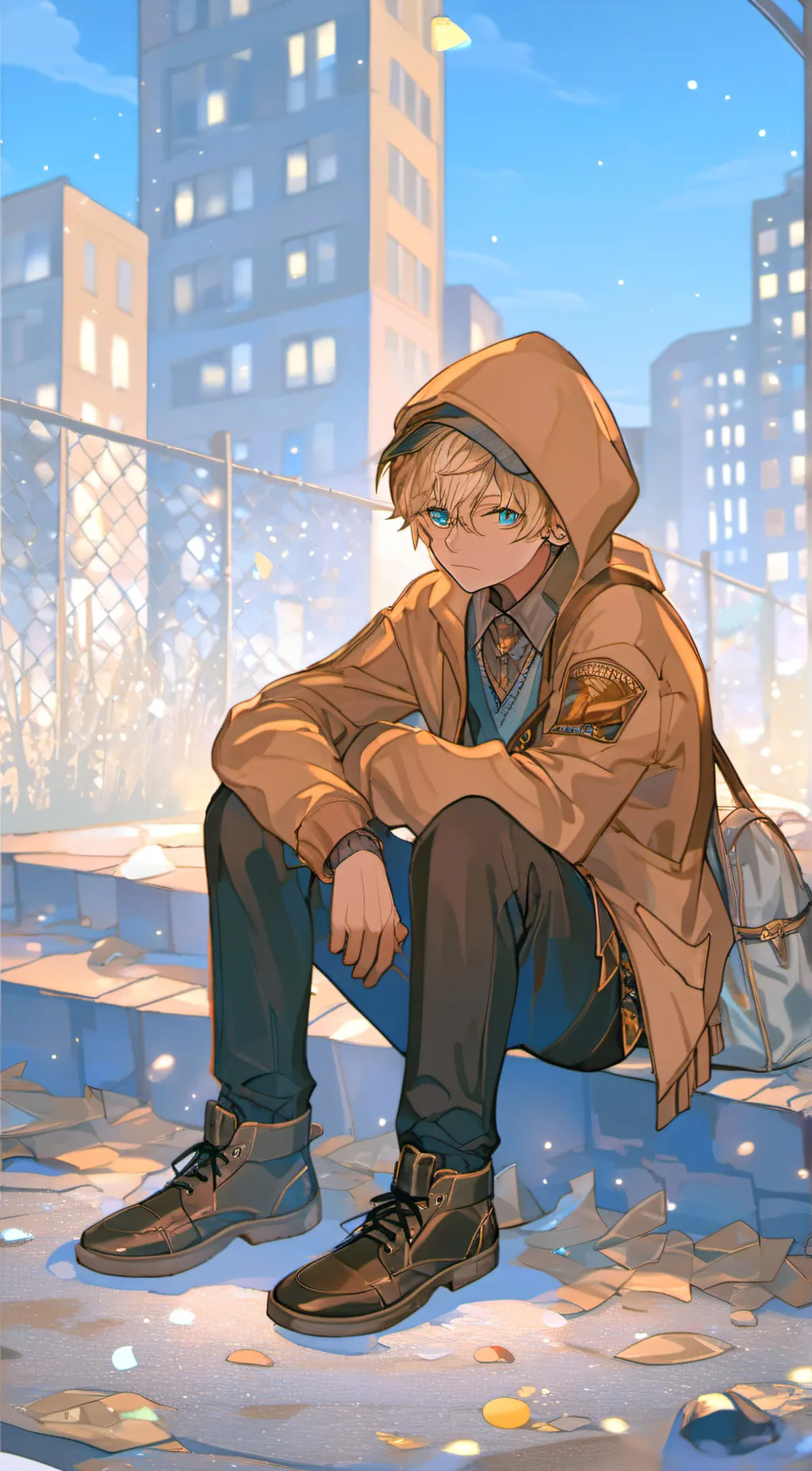 ai character: Maroon background