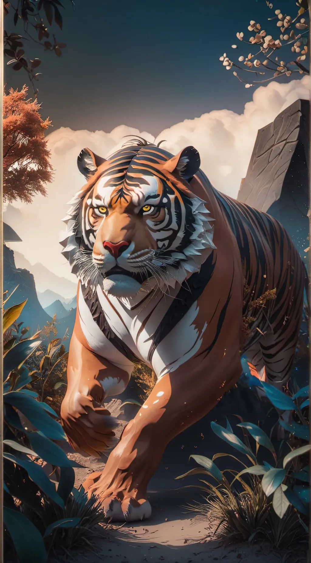 ai character: tiger background