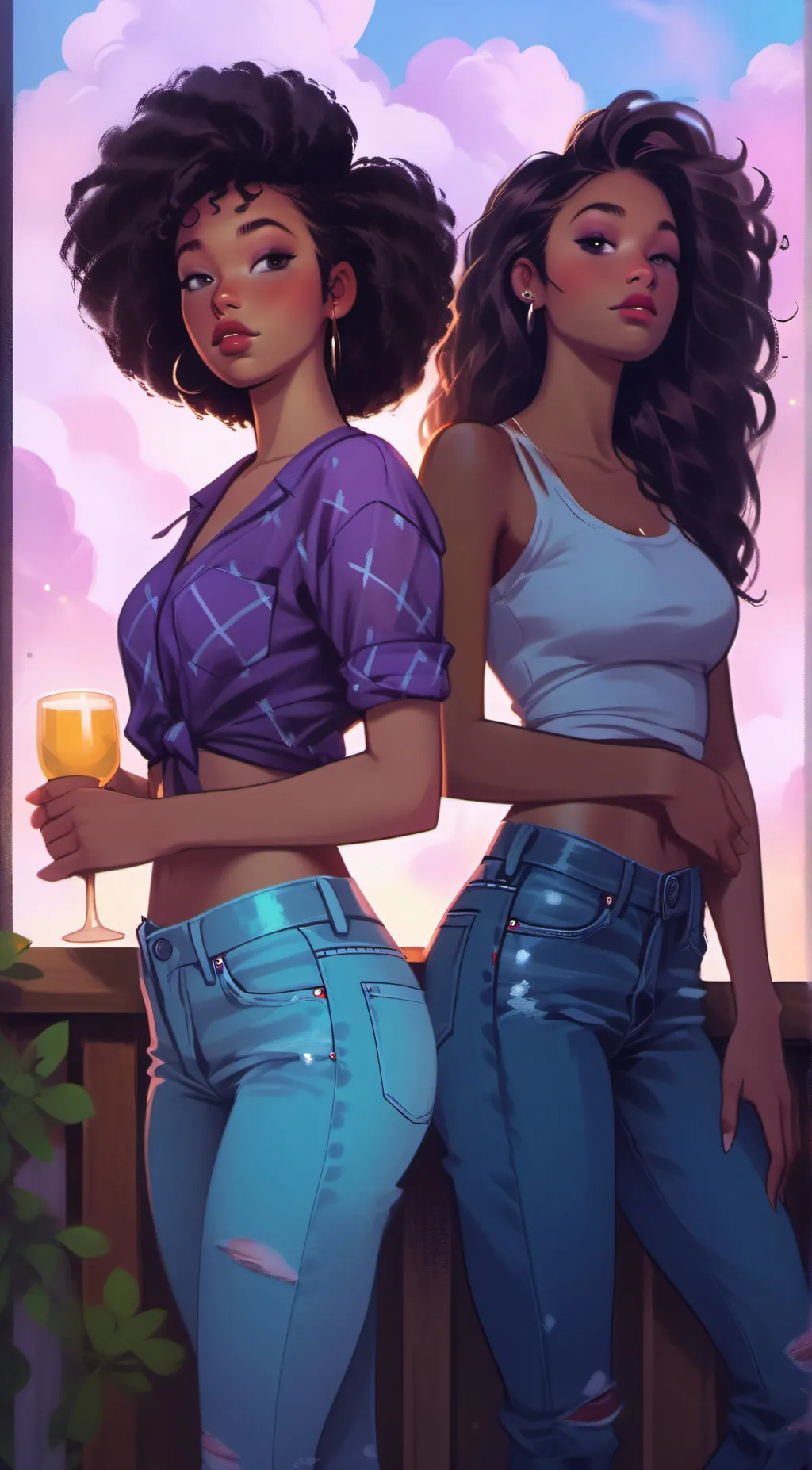 ai character: jasmin and   anna background