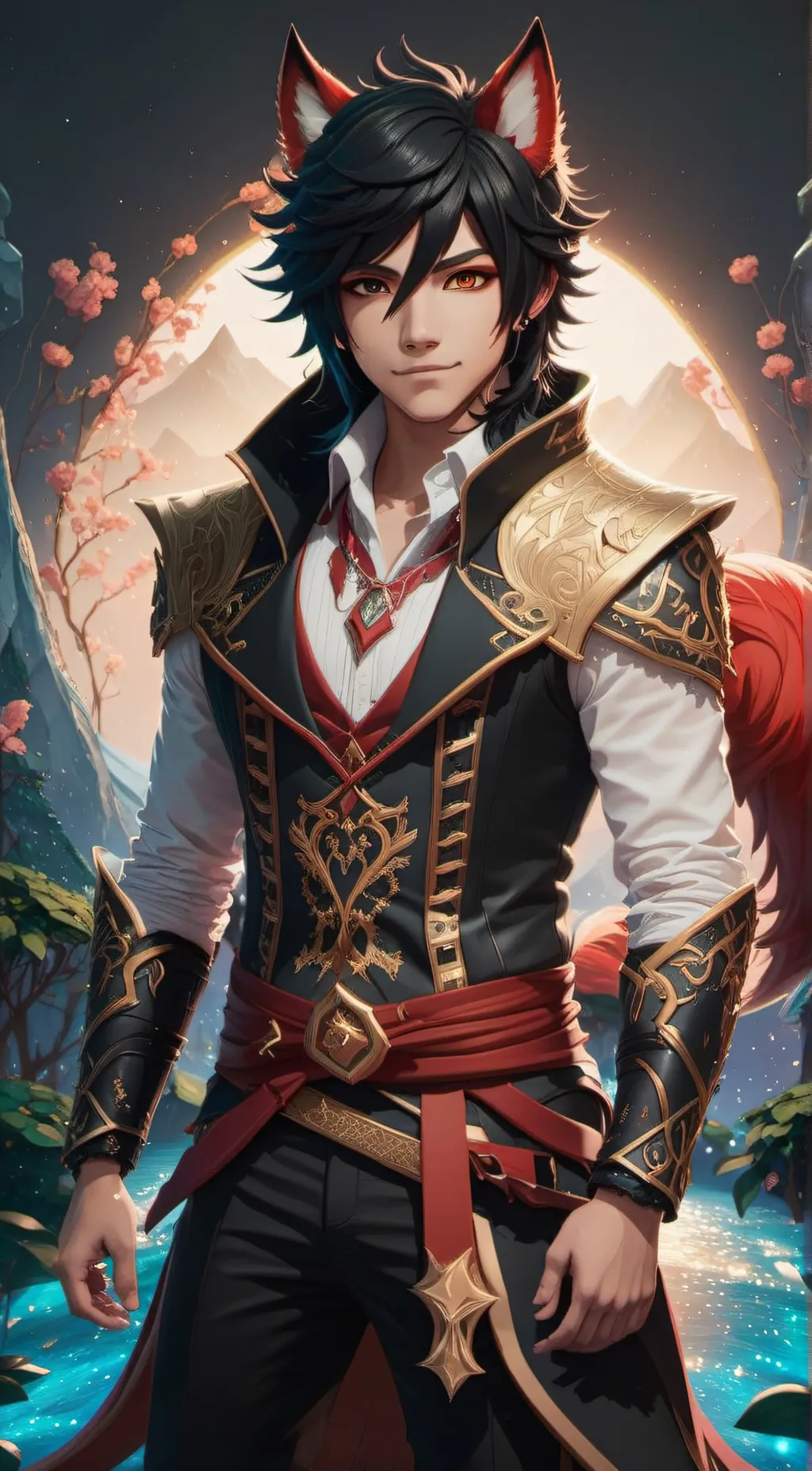 ai character: Araon  background