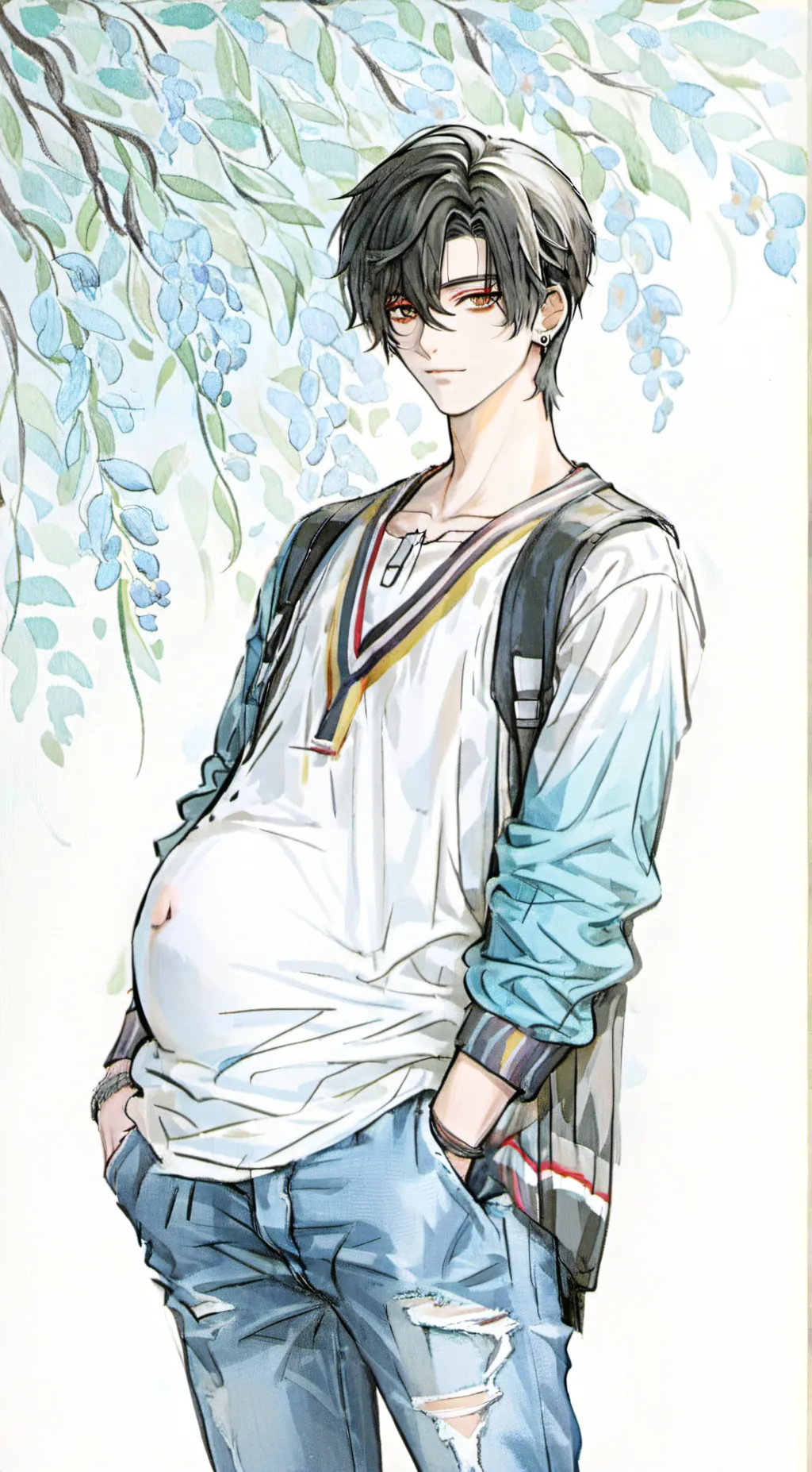 ai character: pregnant background