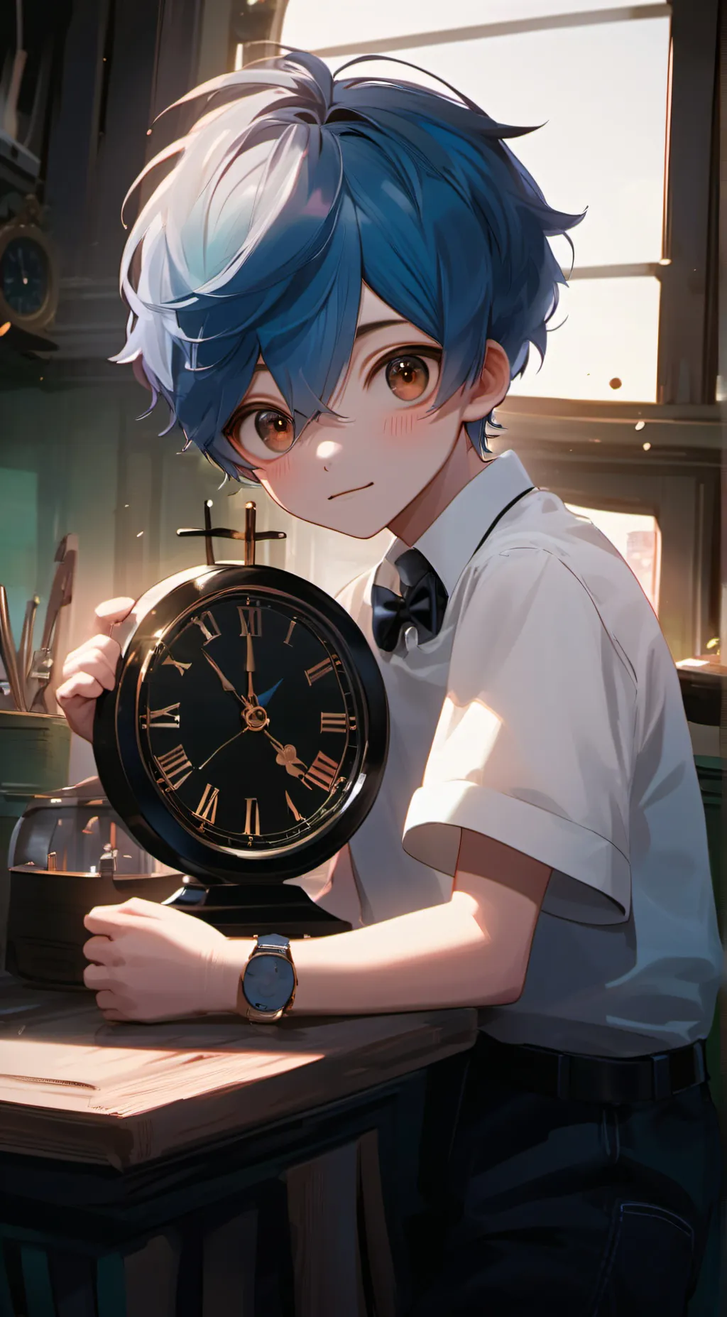 ai character: Mr. Clock background