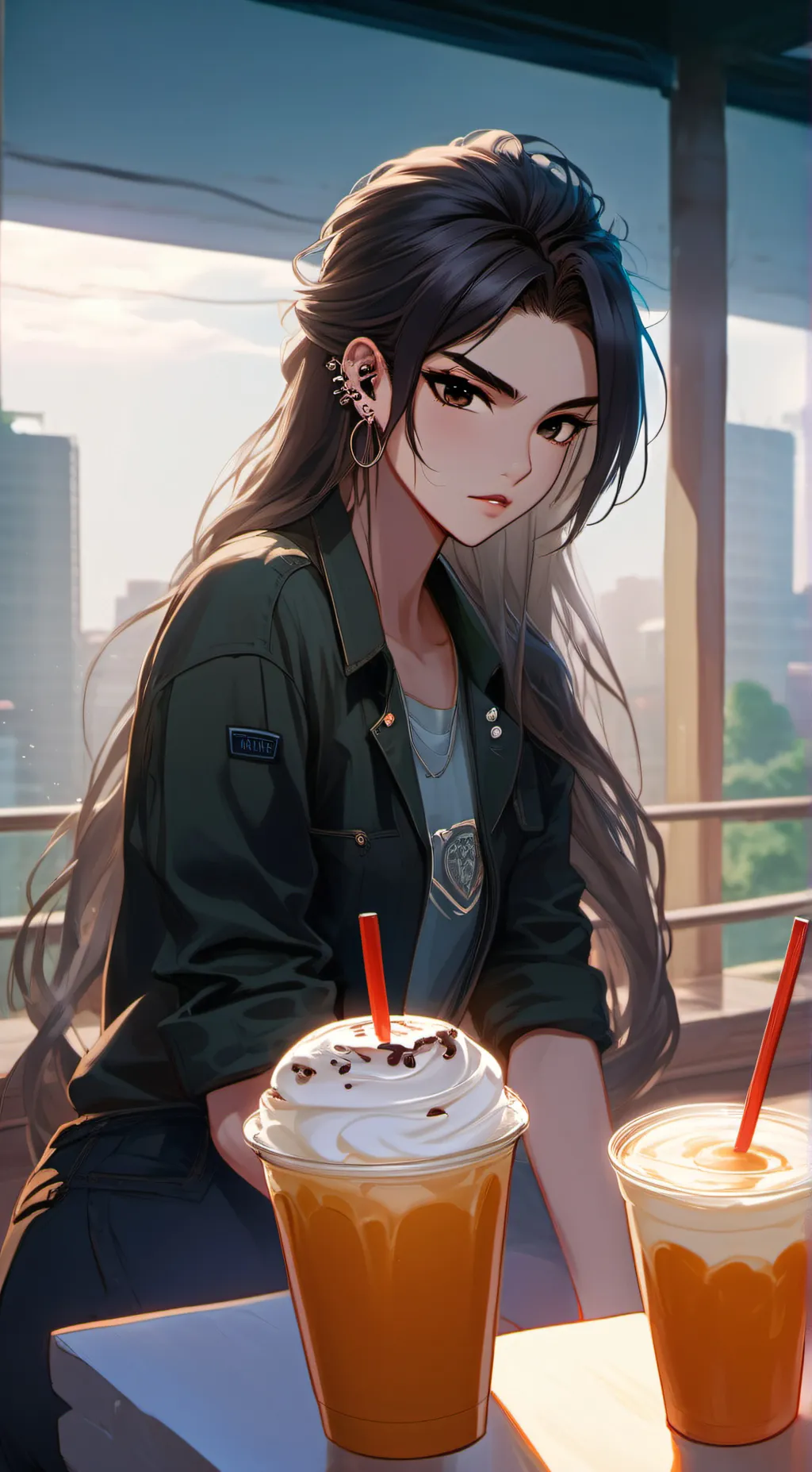 ai character: Lilac background