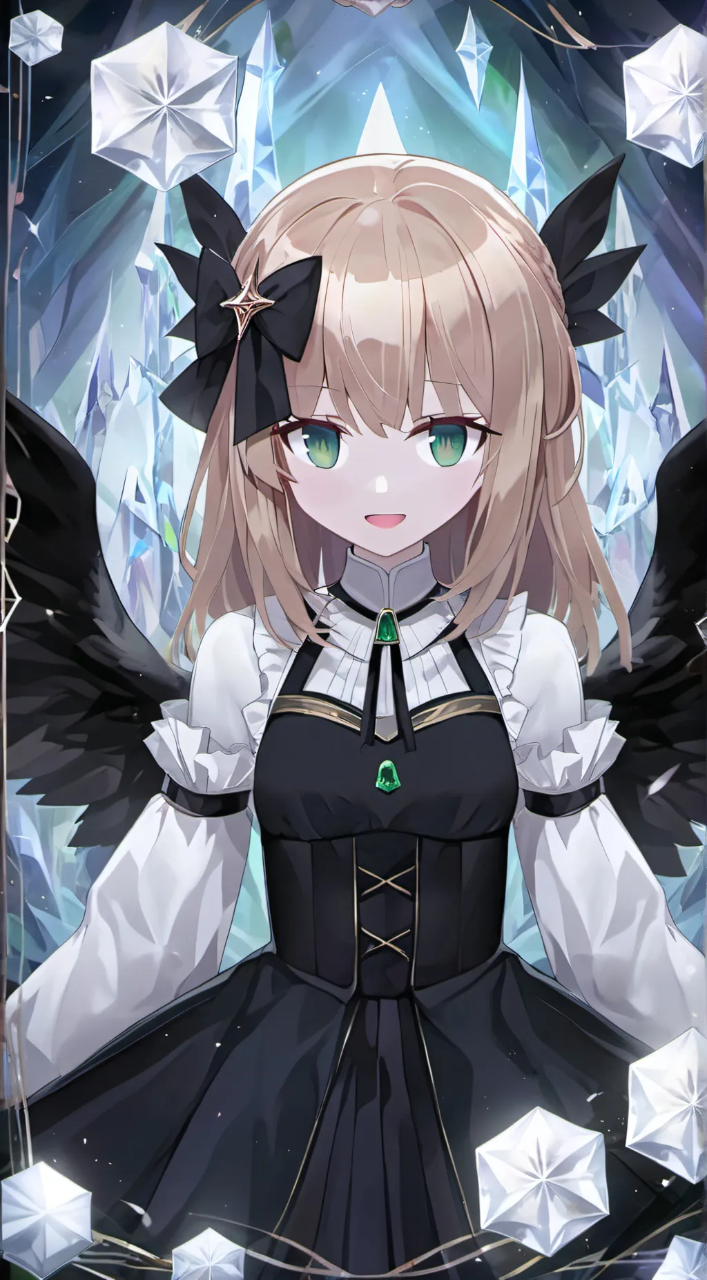 ai character: emerald background
